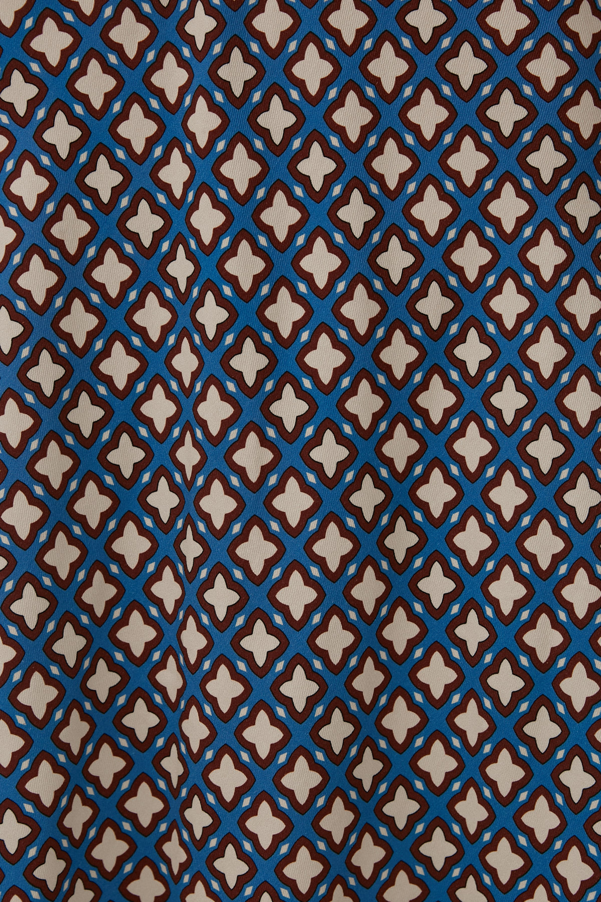Синя спідниця міді з тенселу в геометричний принт, фото 4