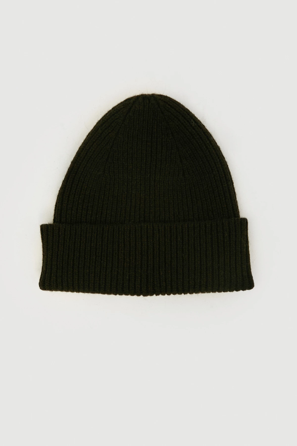 Knitted black cashmere beanie hat with lapel, photo 4