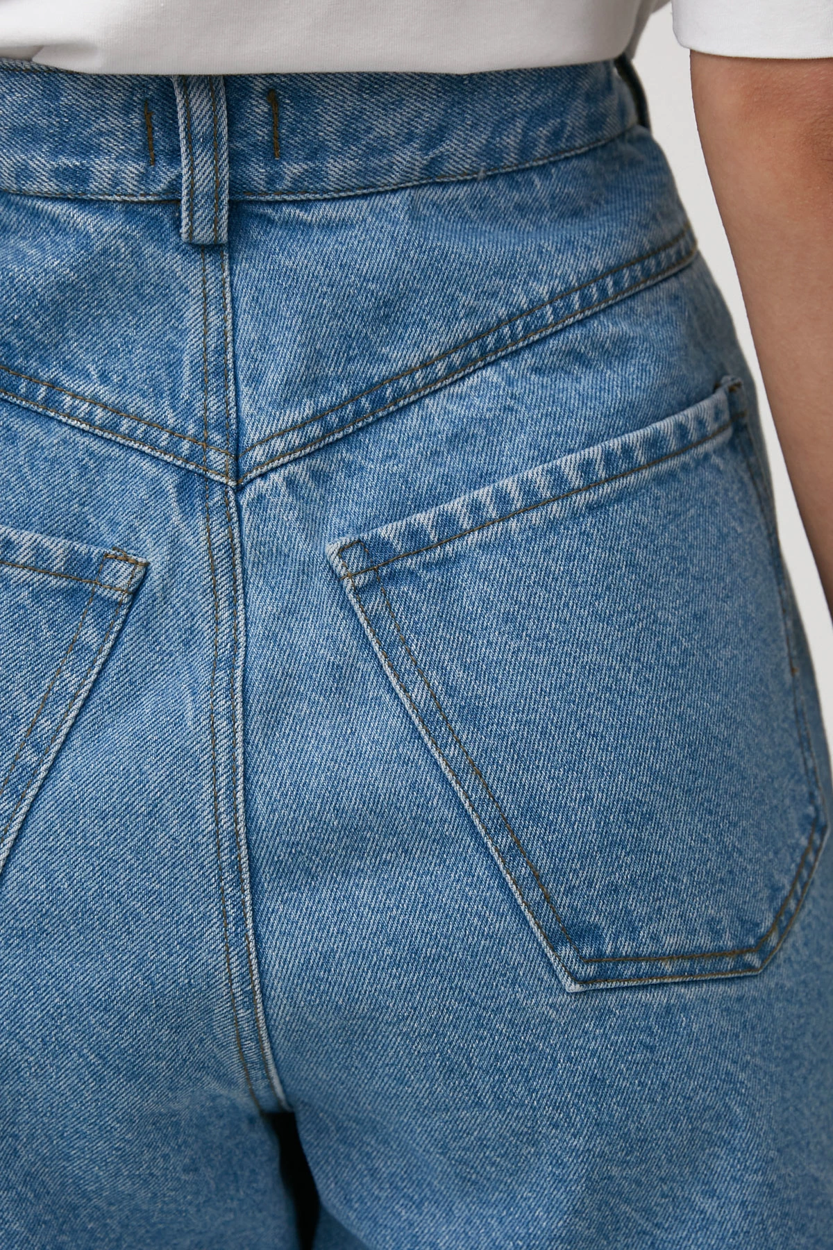 Удлиненные джинсы baggy из голубого денима, фото 5