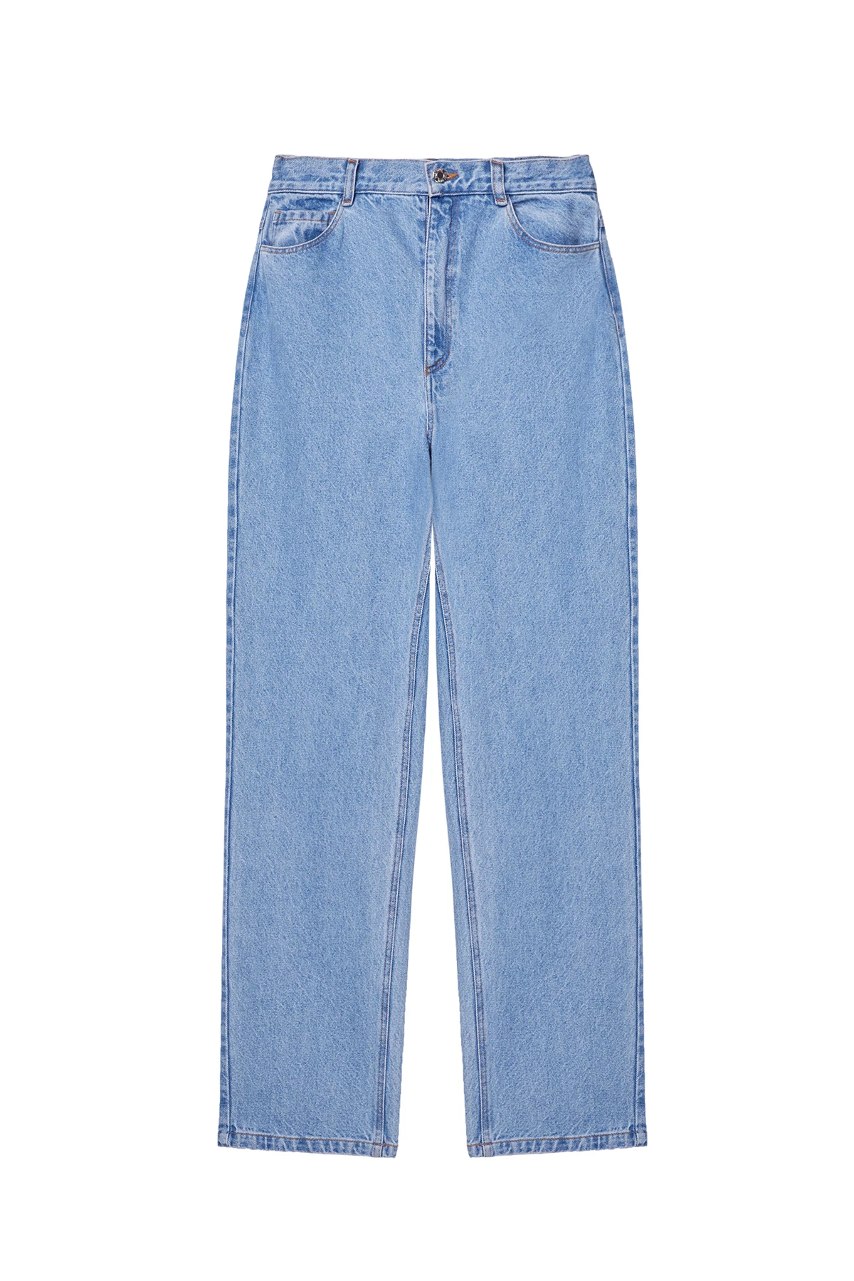 Blue elongated baggy jeans made of 100% cotton, photo 6