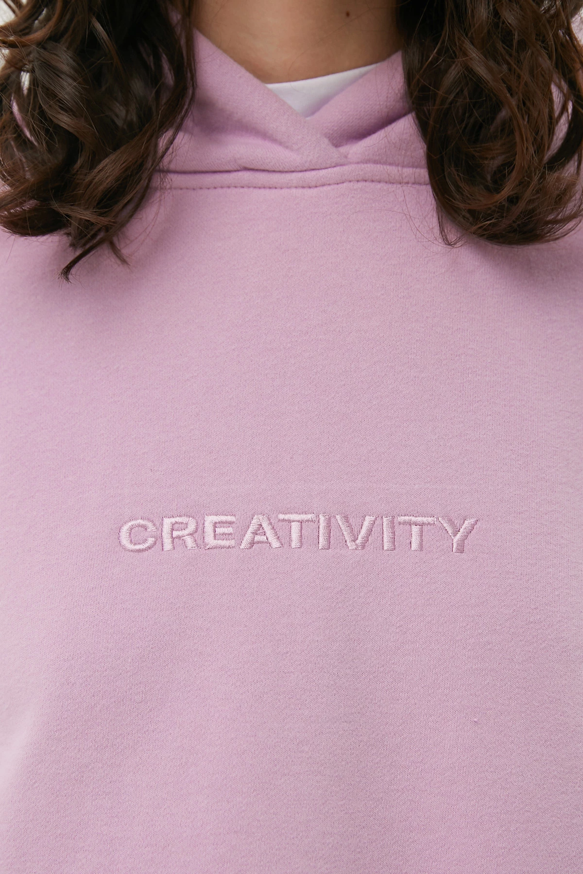 Lilac oversize jersey hoodie "Creativity", photo 5