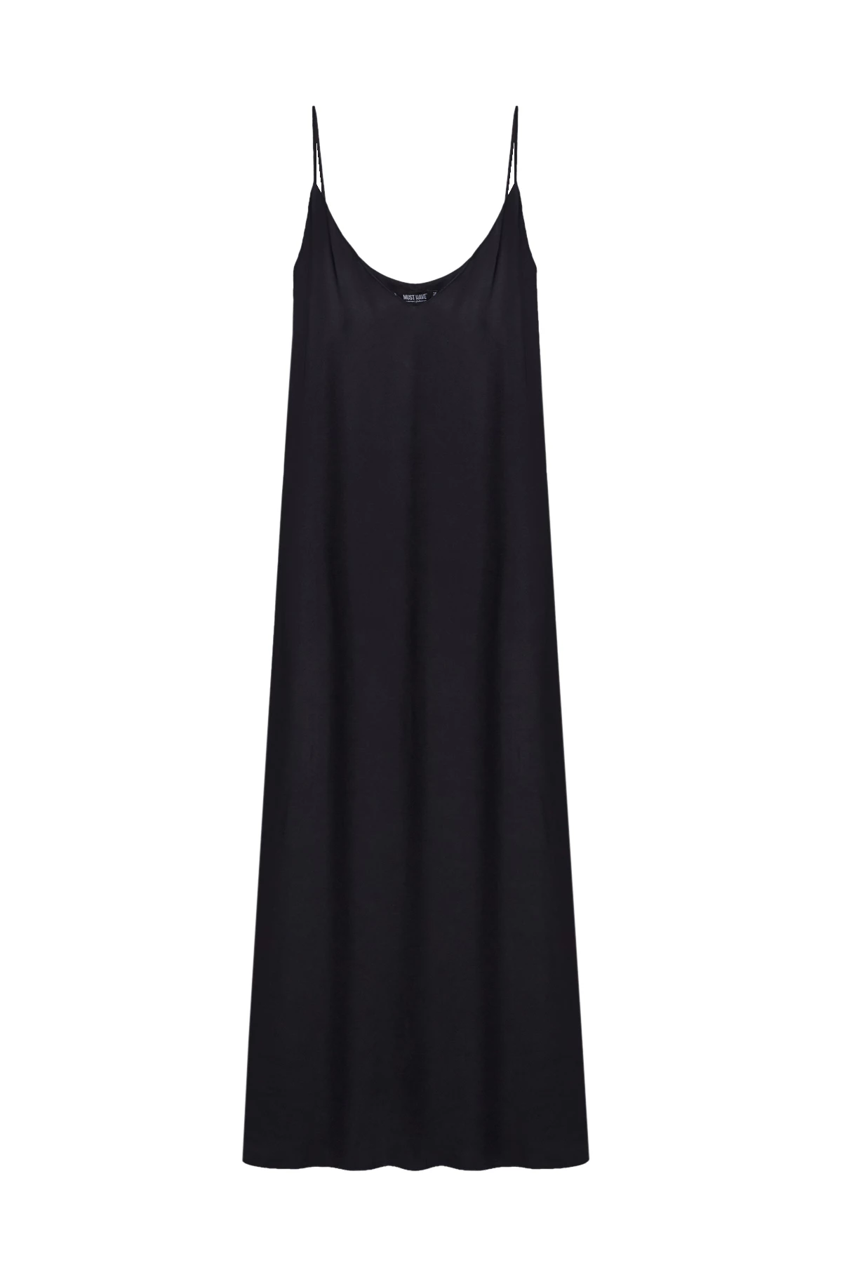 Black viscose maxi lenght slip dress, photo 6