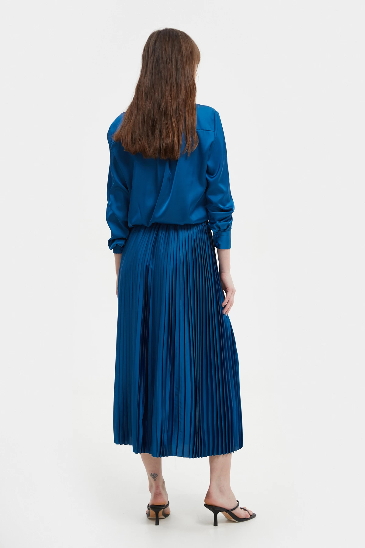 Blue midi pleated skirt, photo 4