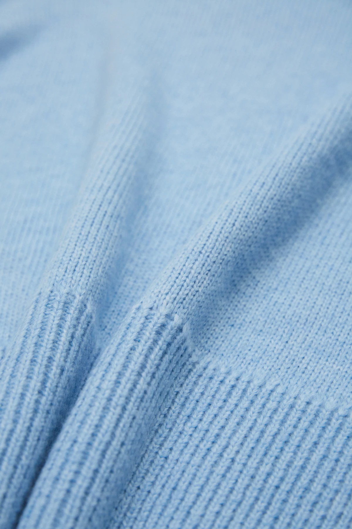 Блакитний в'язаний базовий светр з вовни, фото 4