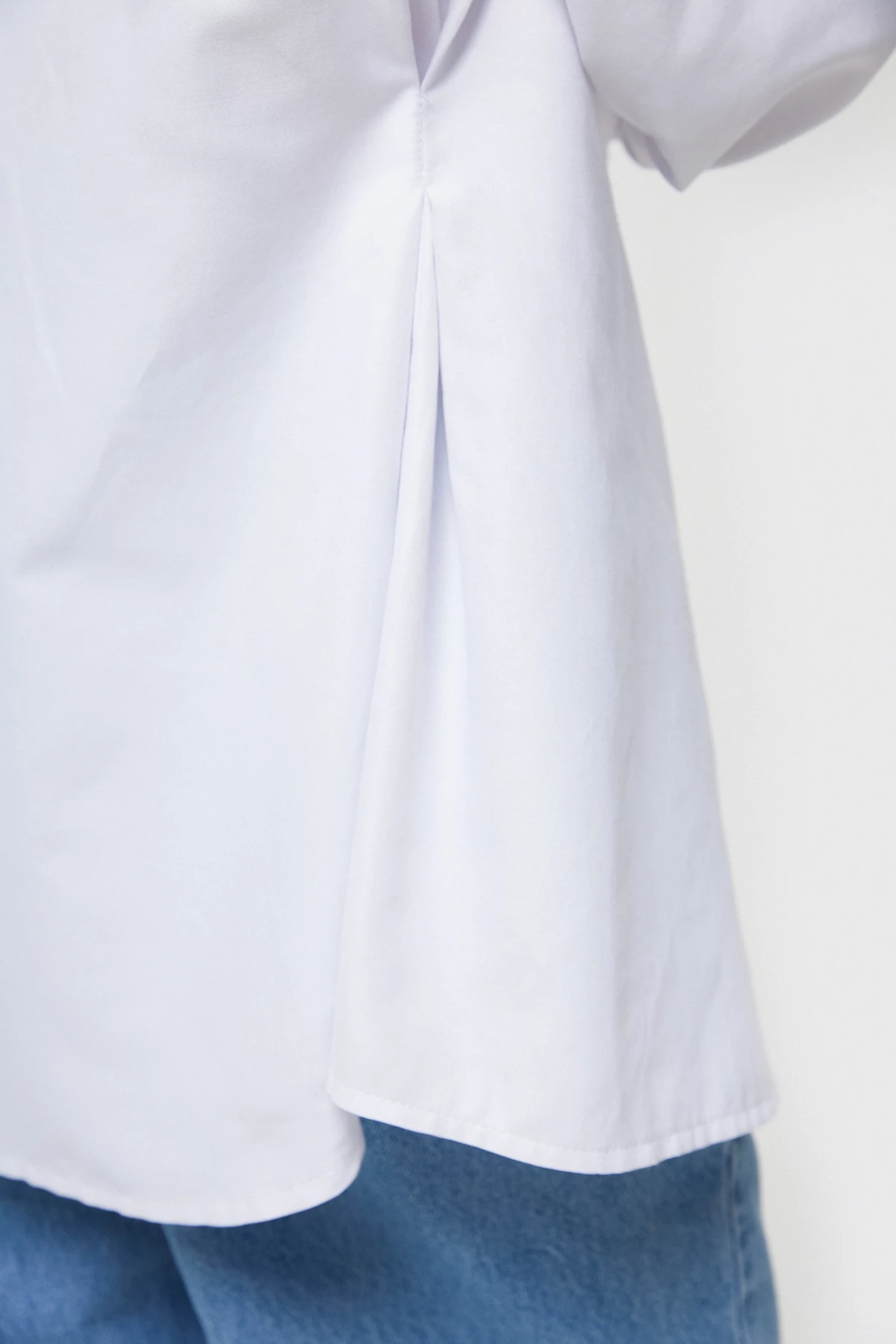 Приталенная рубашка белого цвета с хлопком, фото 5