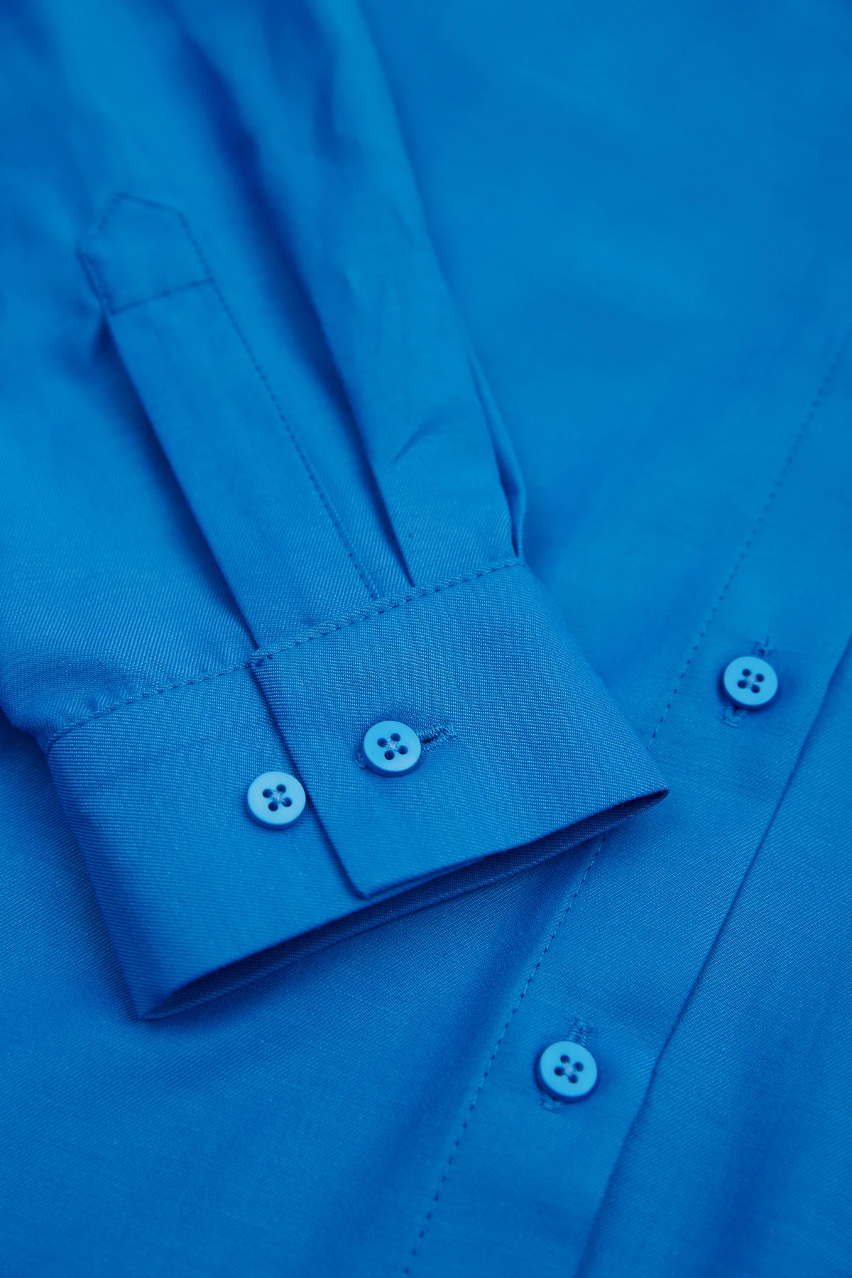 Вільна сорочка синього кольору з бавовною, фото 3