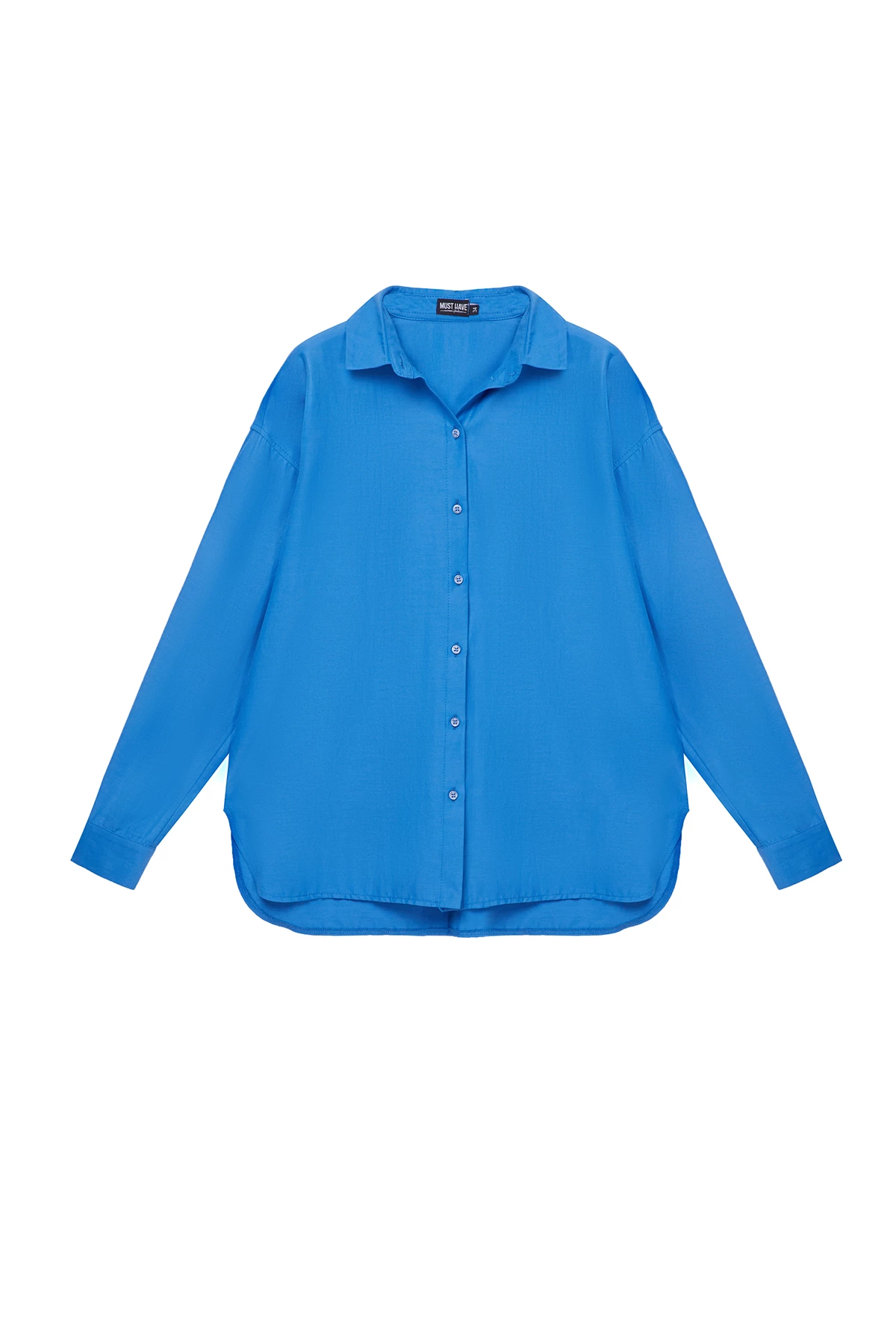 Loose-fit blue cotton shirt, photo 6