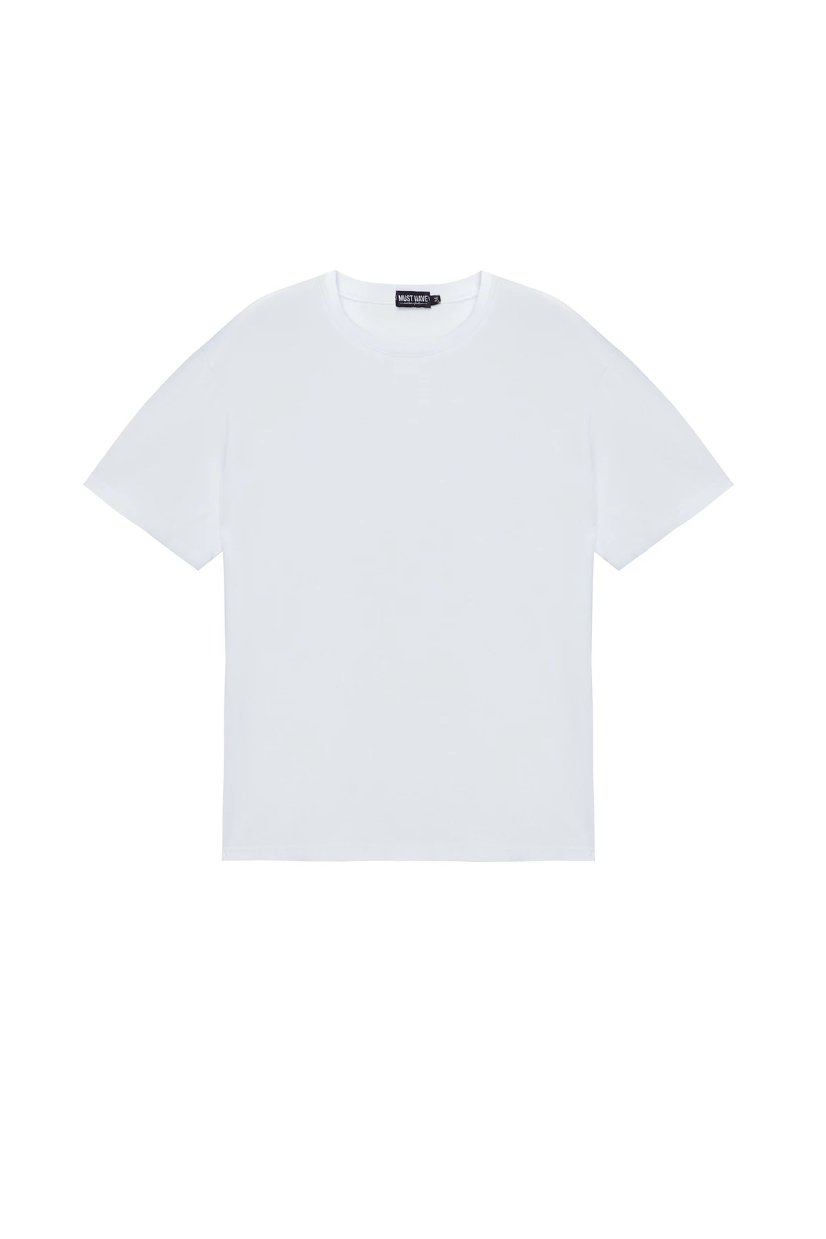 White basic cotton T-shirt, photo 5