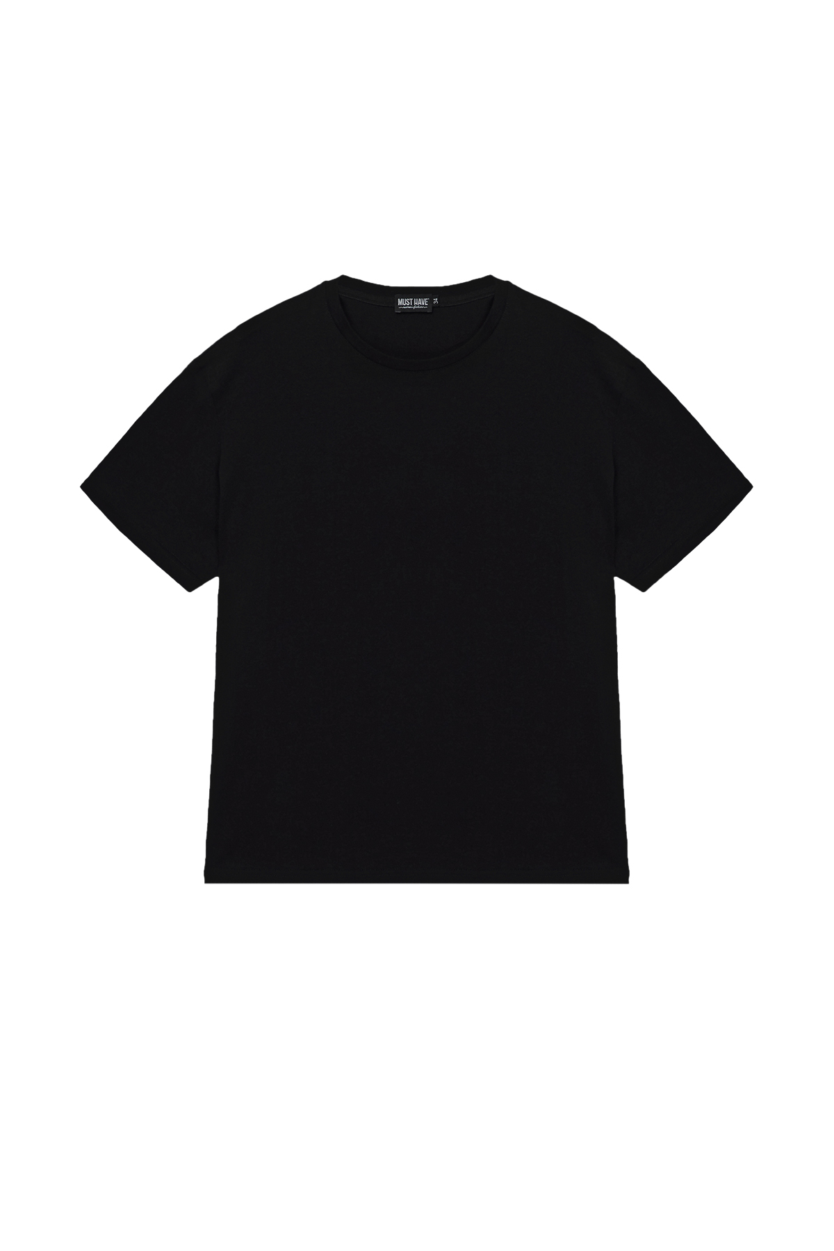 Black basic cotton T-shirt, photo 5