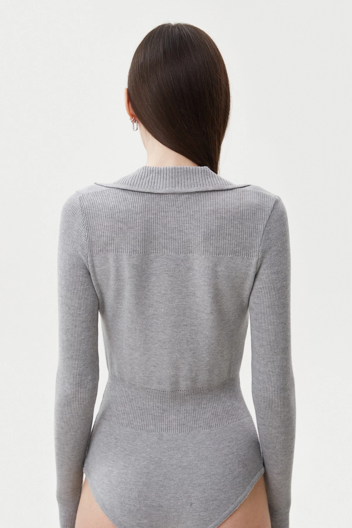 Grey knitted bodysuit with viscose, photo 5