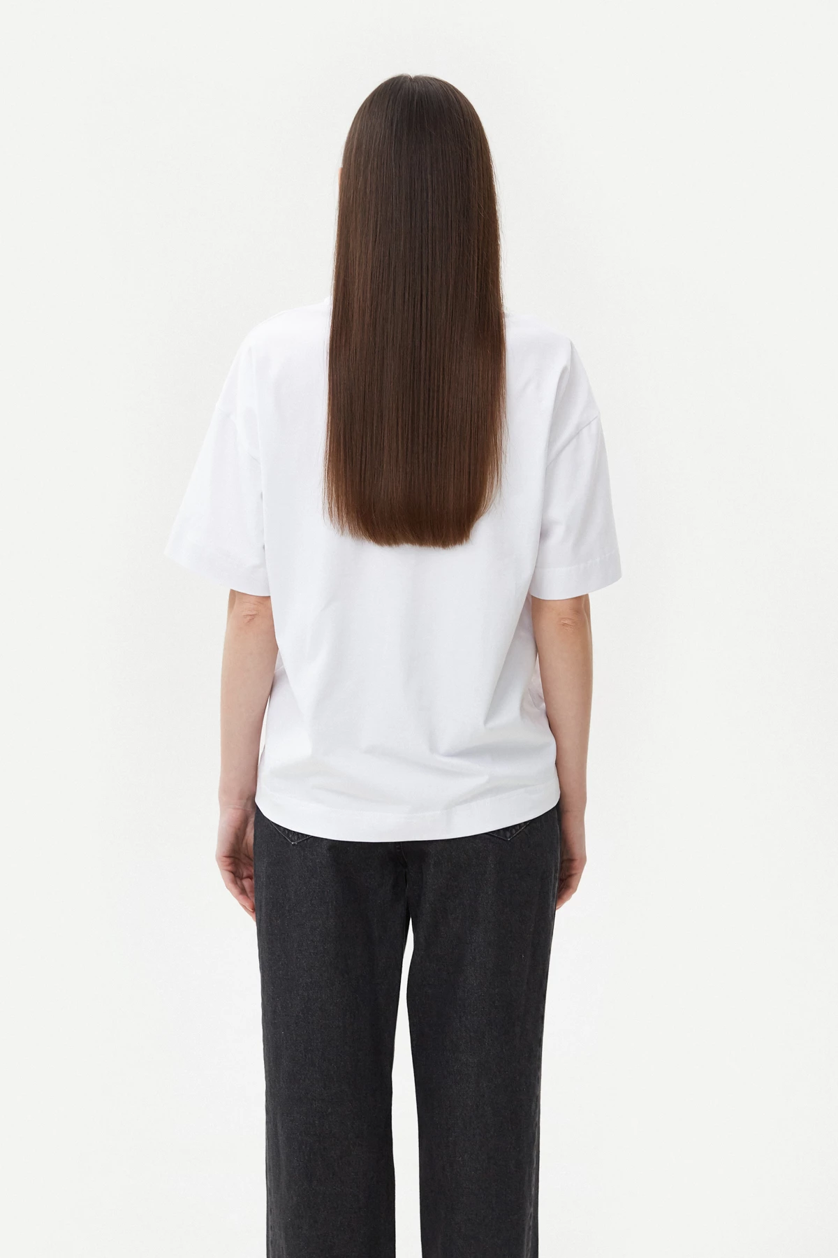 White oversize cotton T-shirt, photo 3
