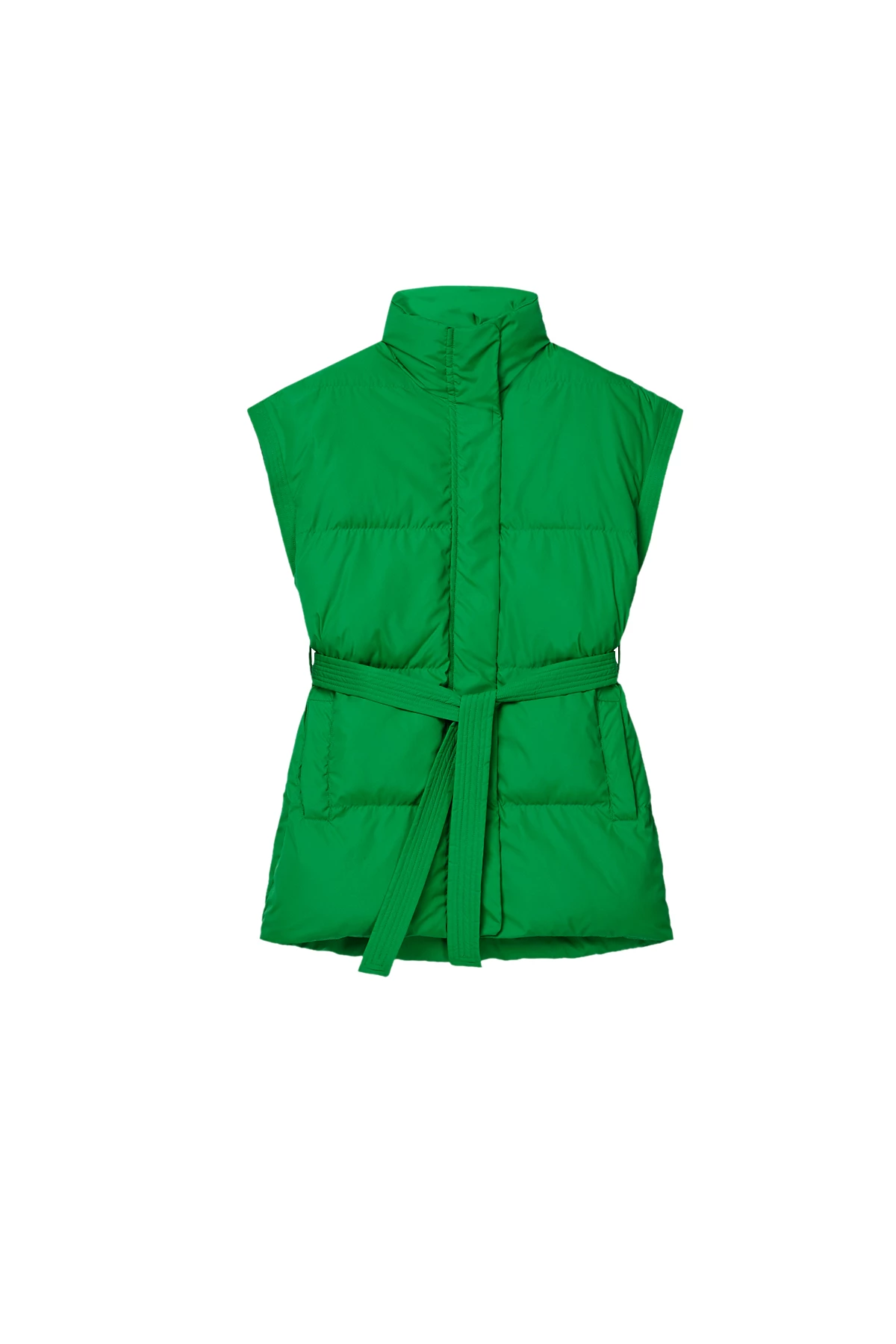 Straight green quilted vest, photo 7