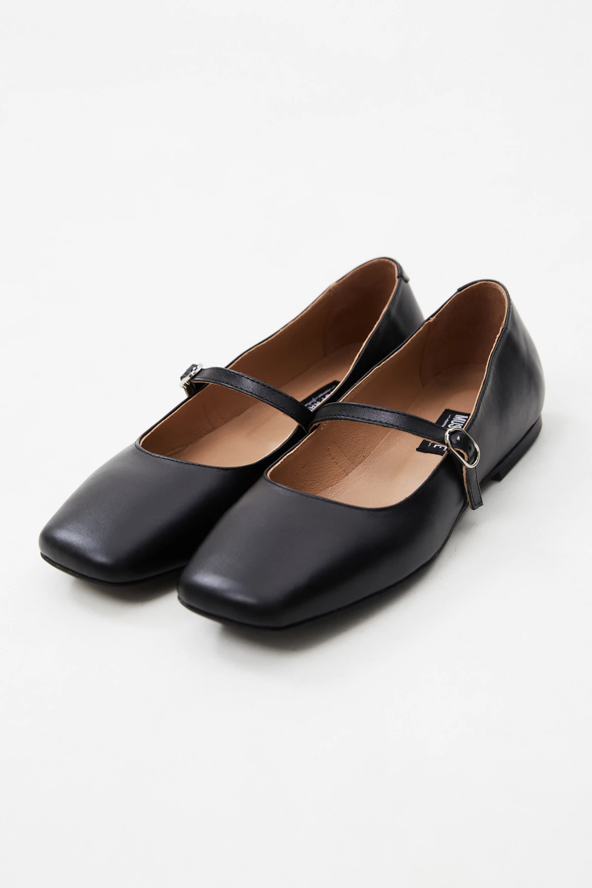 Black Mary Jane ballet flats made of genuine leather, photo 2