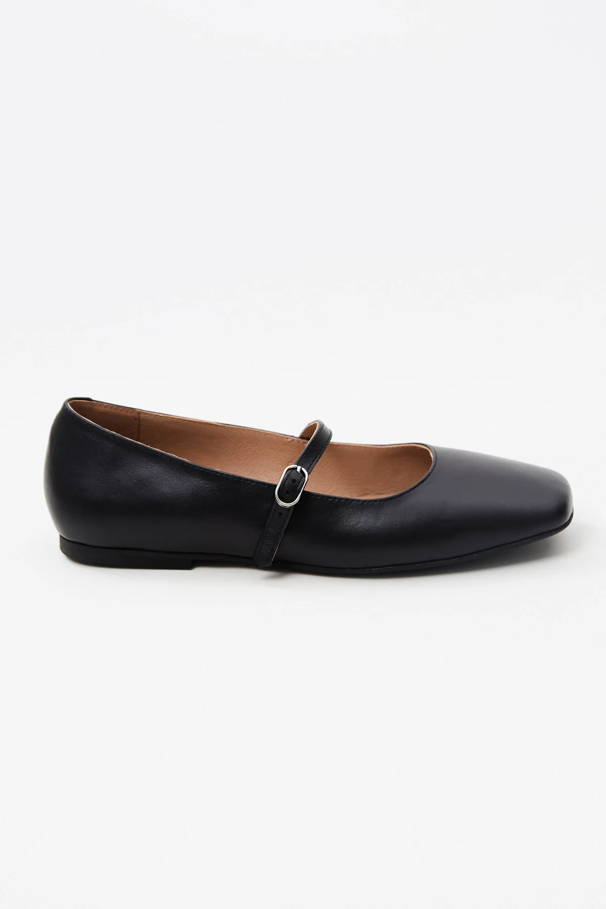Black Mary Jane ballet flats made of genuine leather, photo 4