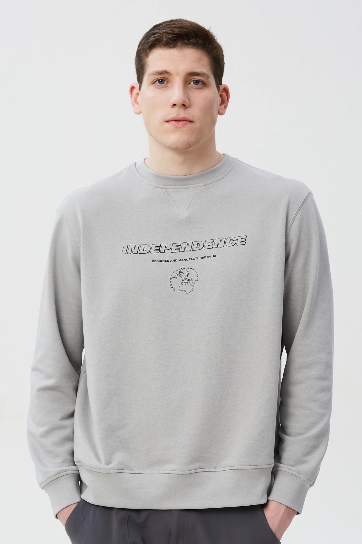 Grey unisex sweatshirt with "Independence" print, photo 6