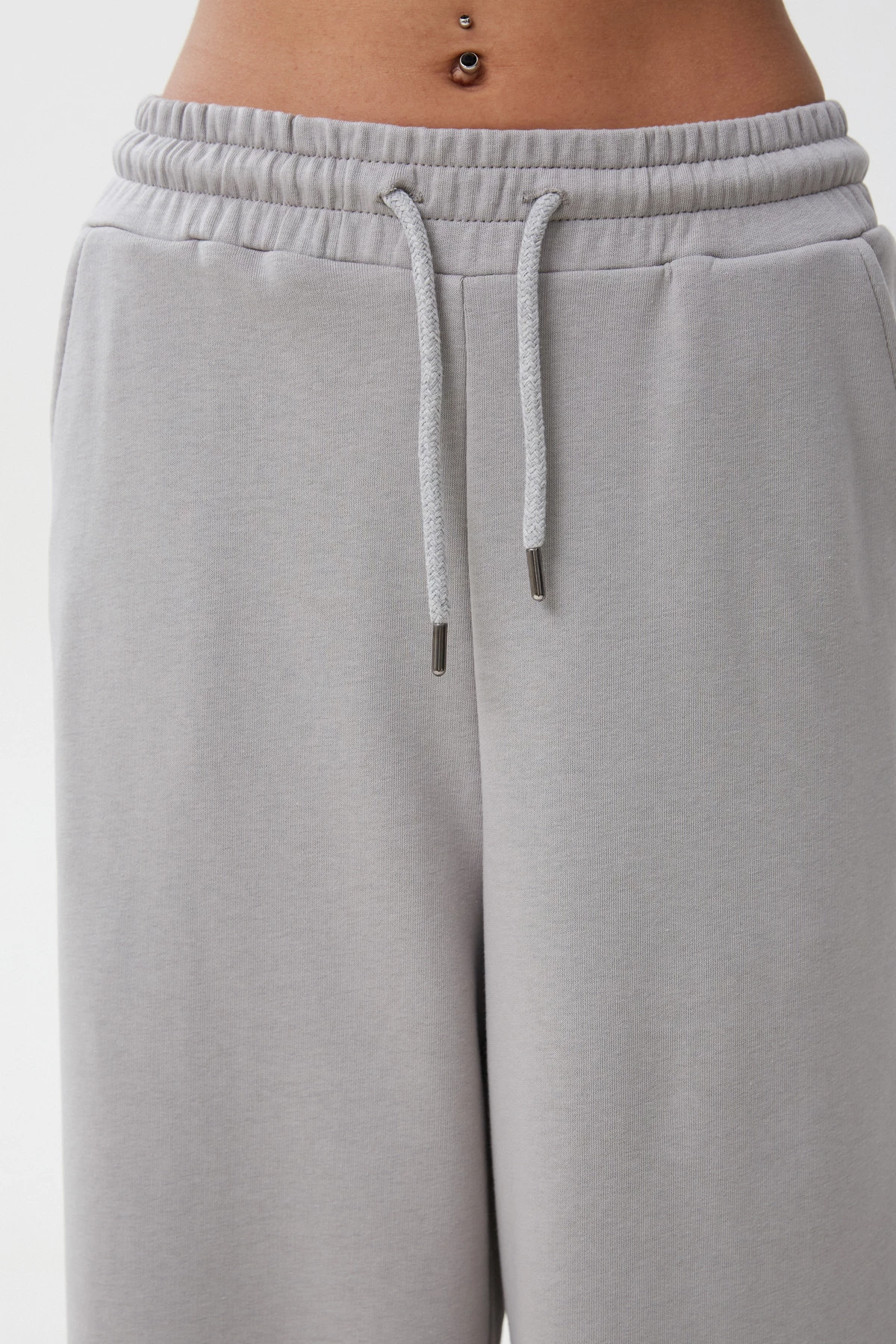 Grey loose fit jersey pants, photo 3