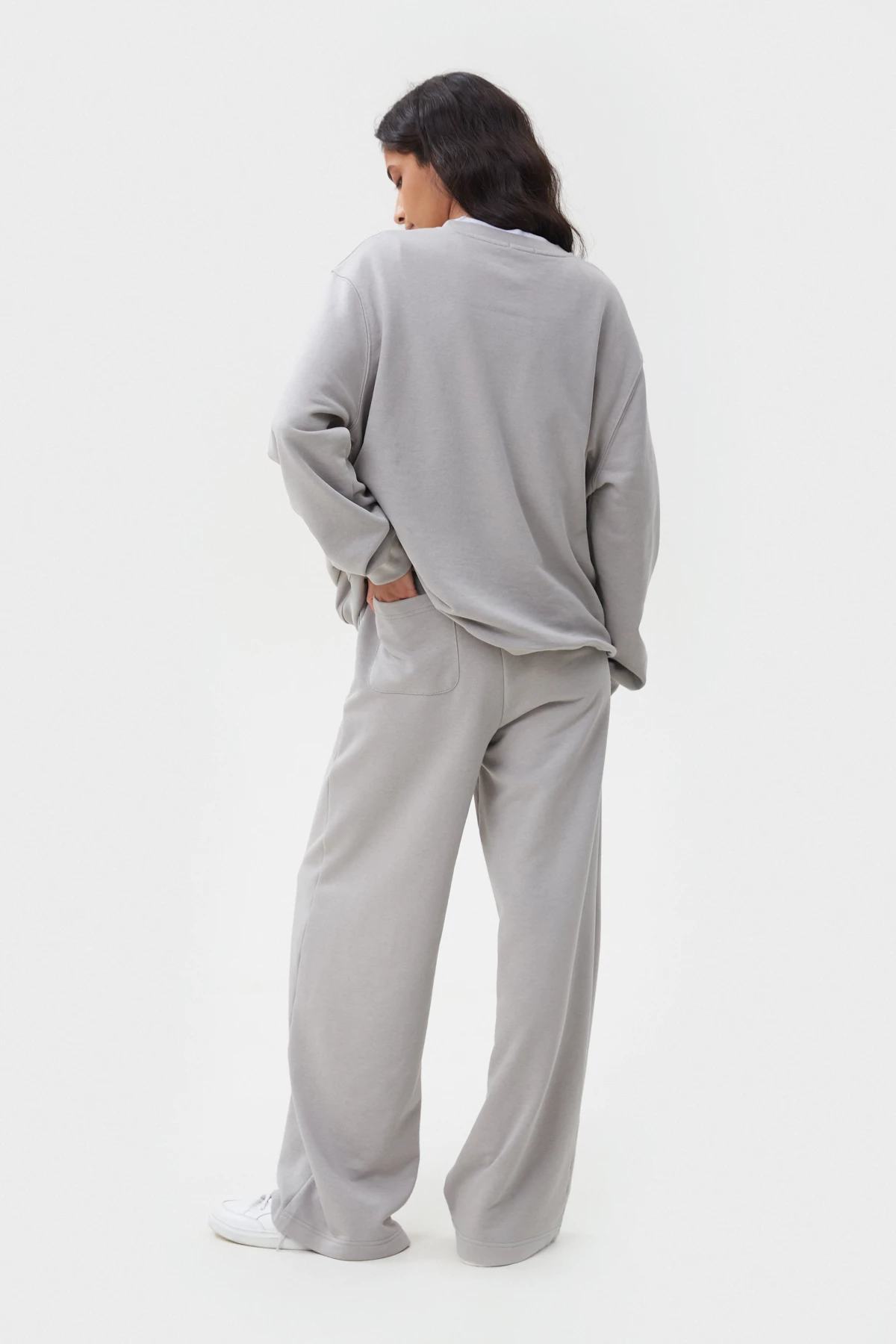 Сірі вільні штани з трикотажу, фото 4