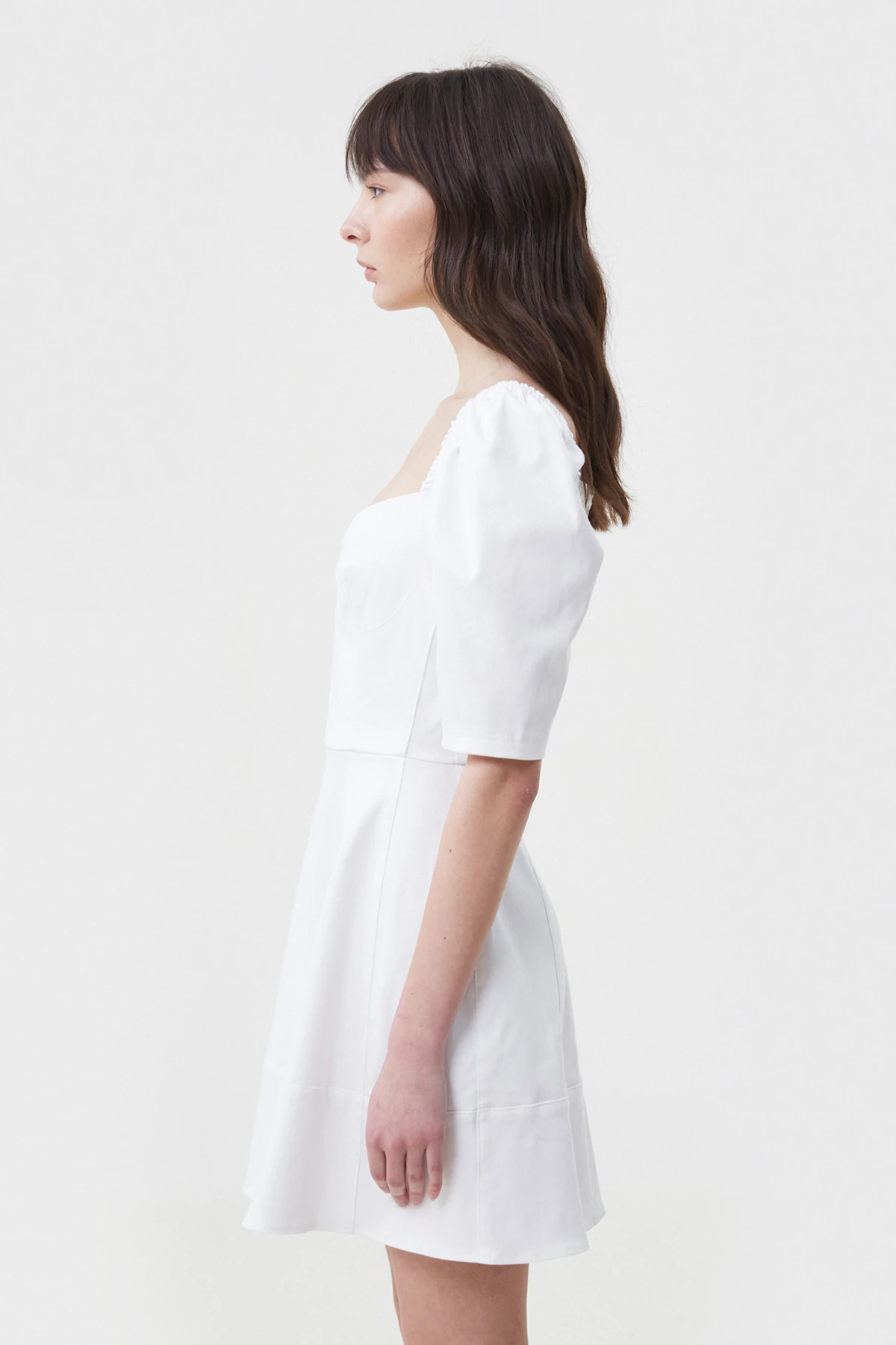 Біла коротка сукня з котону, фото 4