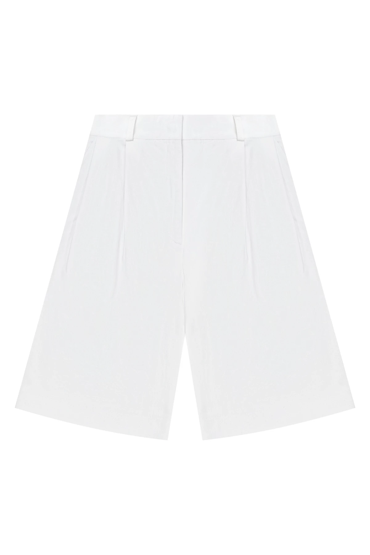 White elongated cotton shorts, photo 5