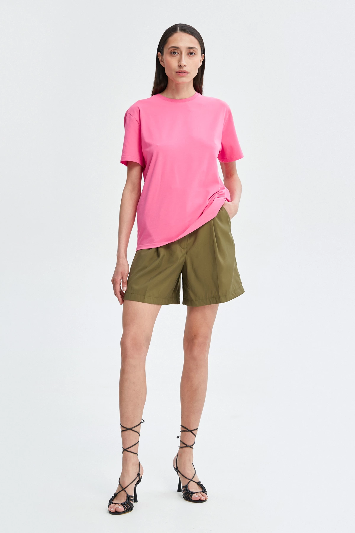 Pink basic cotton T-shirt, photo 1