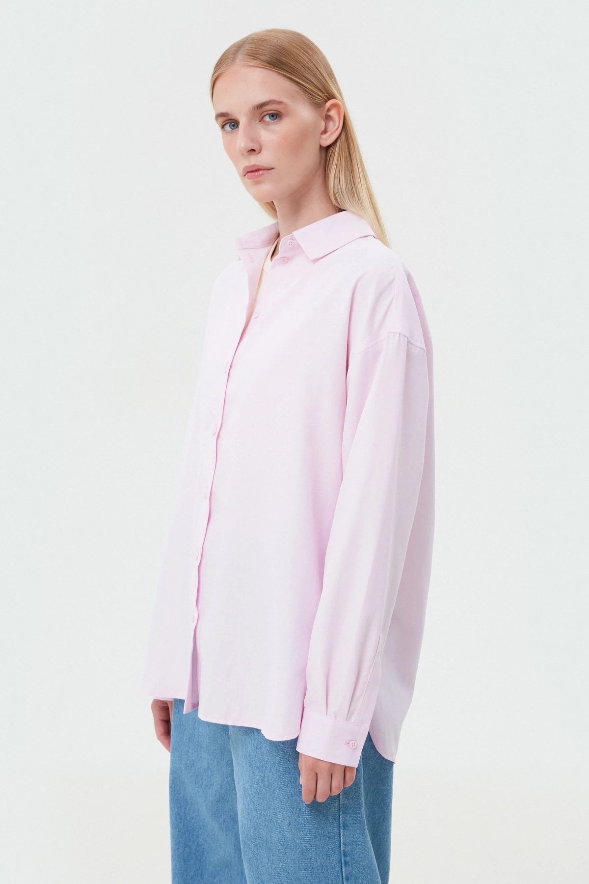Loose-fit baby pink cotton shirt, photo 2