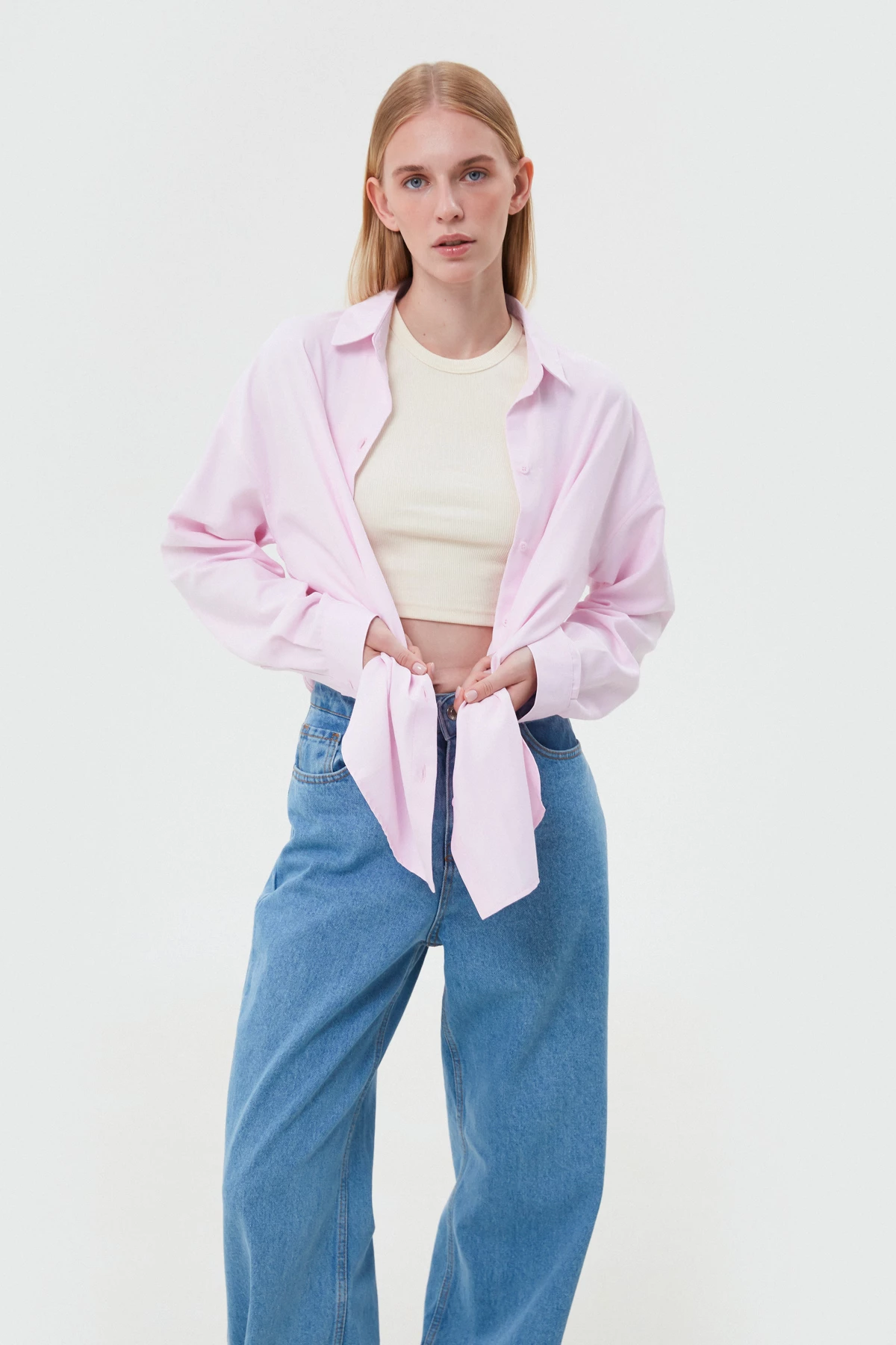Loose-fit baby pink cotton shirt, photo 5