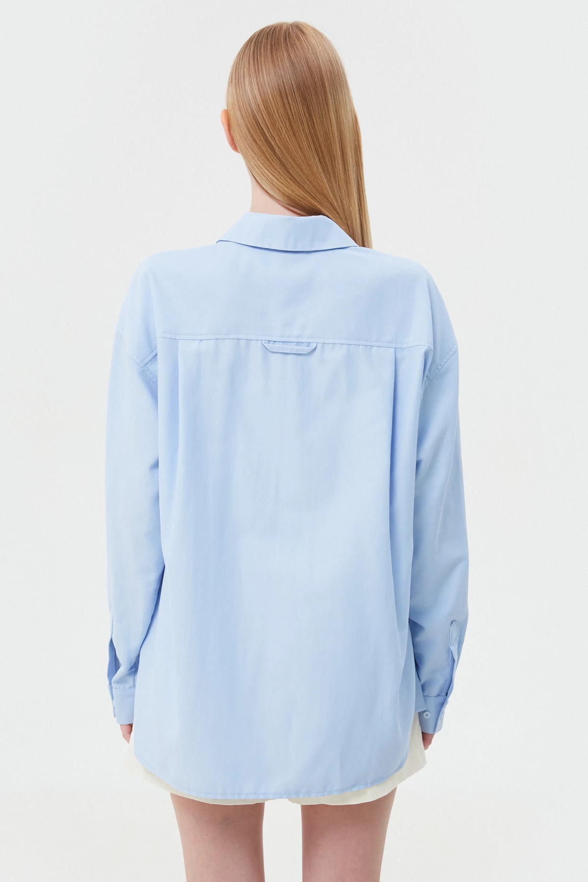 Loose-fit blue cotton shirt, photo 5