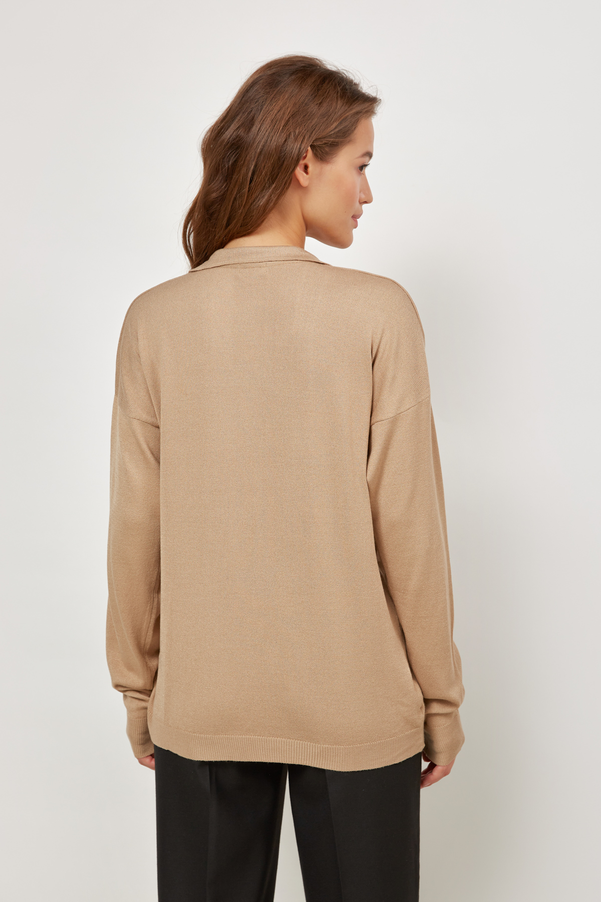 Loose fit beige knitted jumper, photo 5