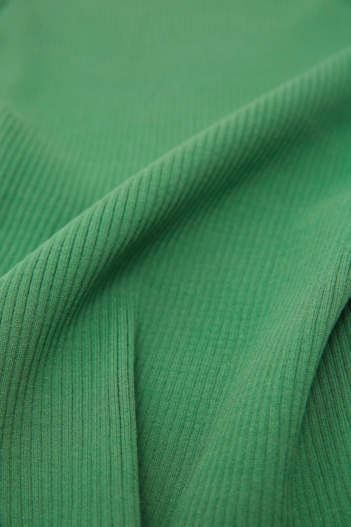 Green ribbed midi dress with viscose, photo 4