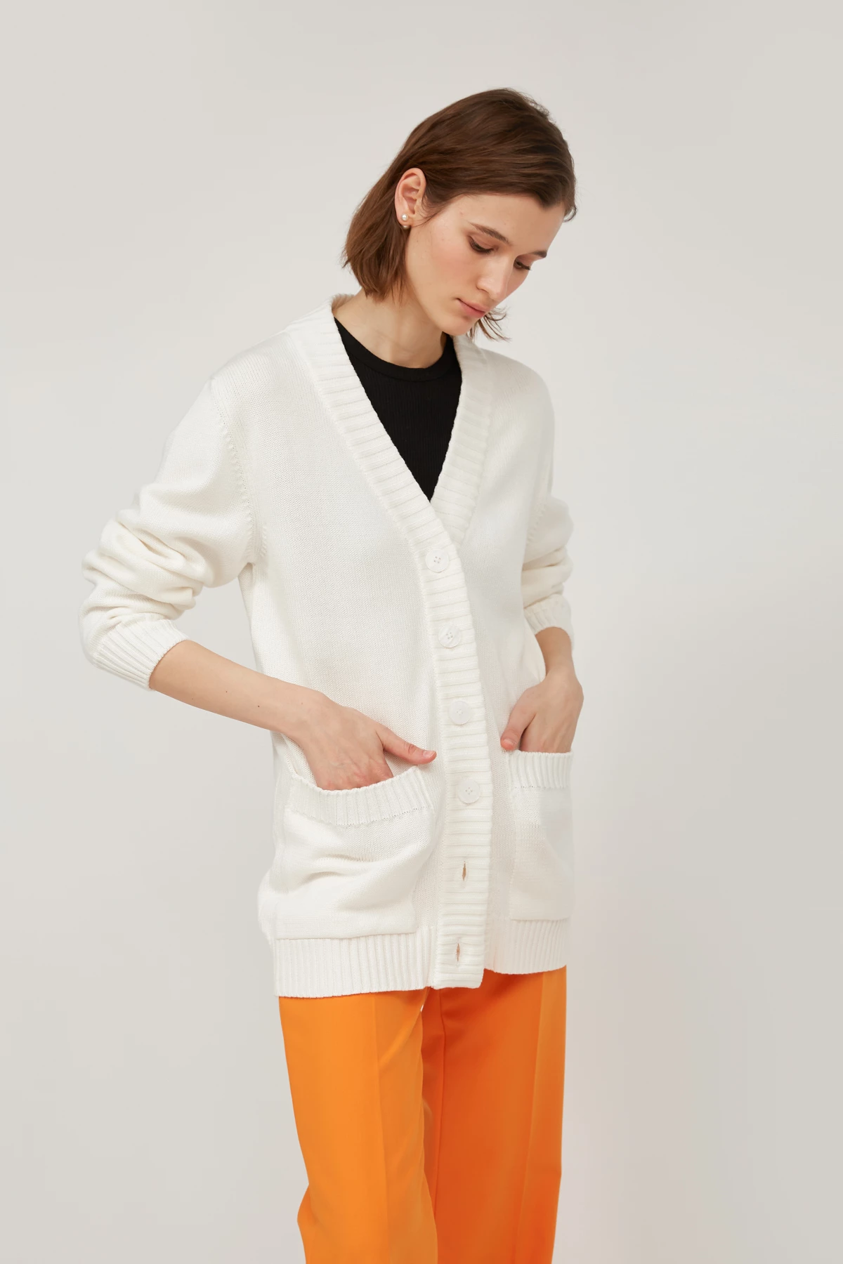 Milky oversized knitted cardigan, photo 1