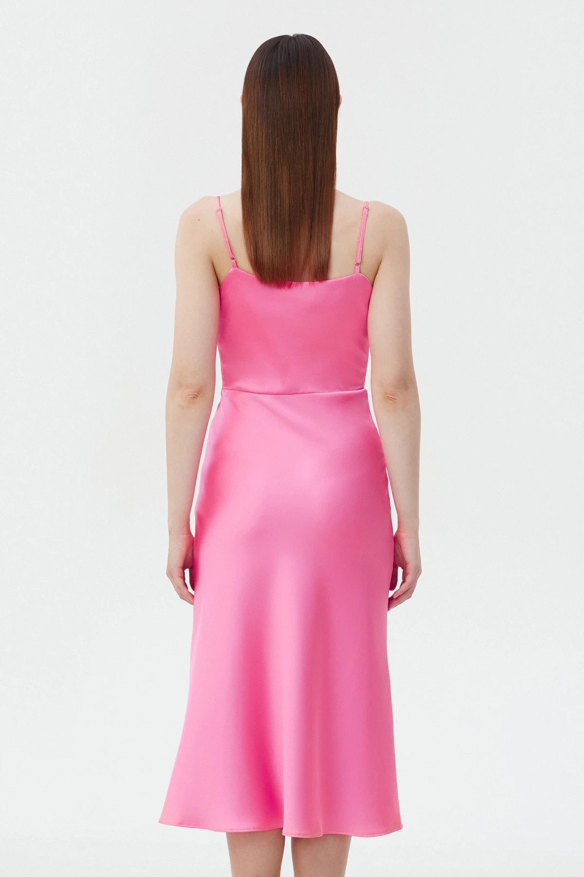 Сукня-комбінація з провисанням в області декольте рожевого кольору , фото 4