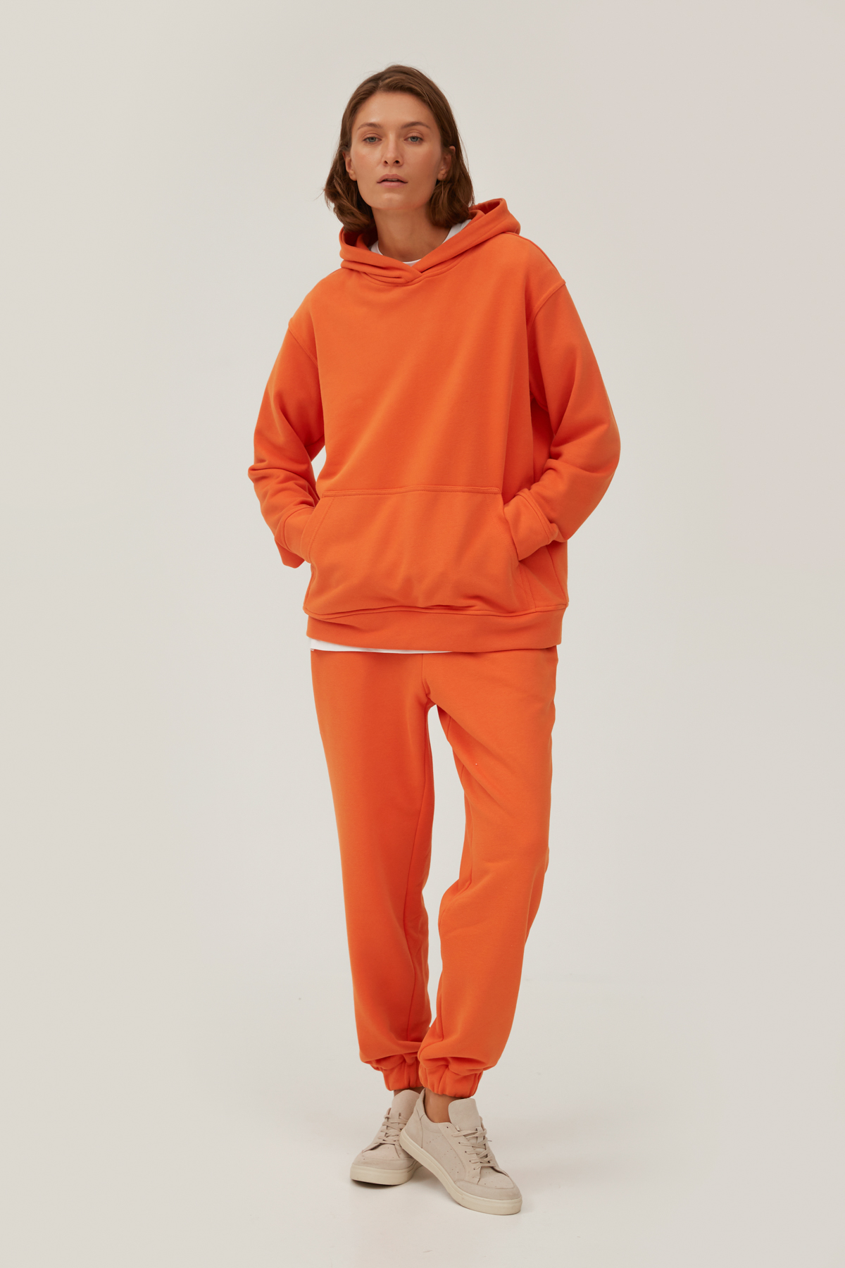 Худі помаранчевого кольору вільного силуету, фото 3
