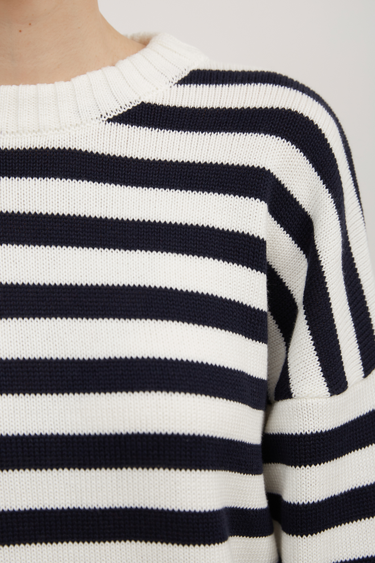 Sweater with milk cotton in blue stripes, photo 5