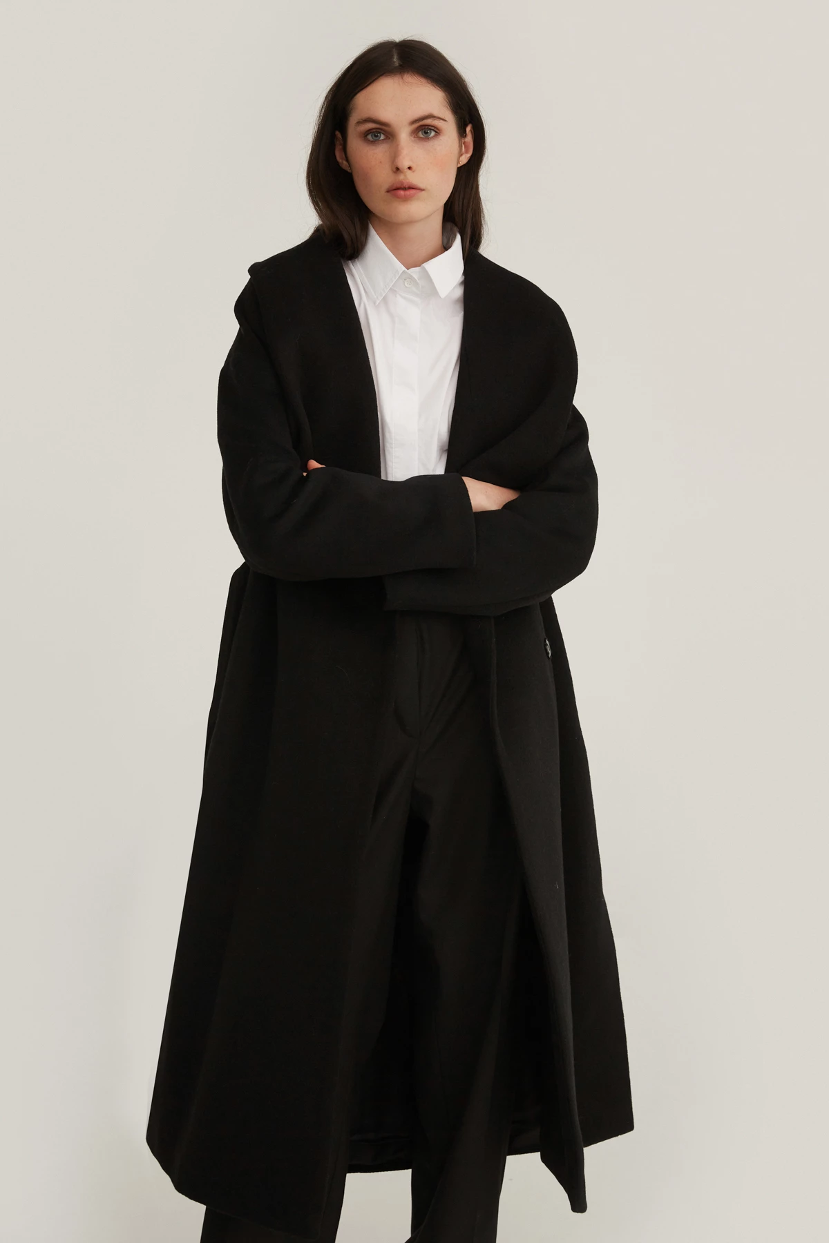Long black coat with wool, photo 4