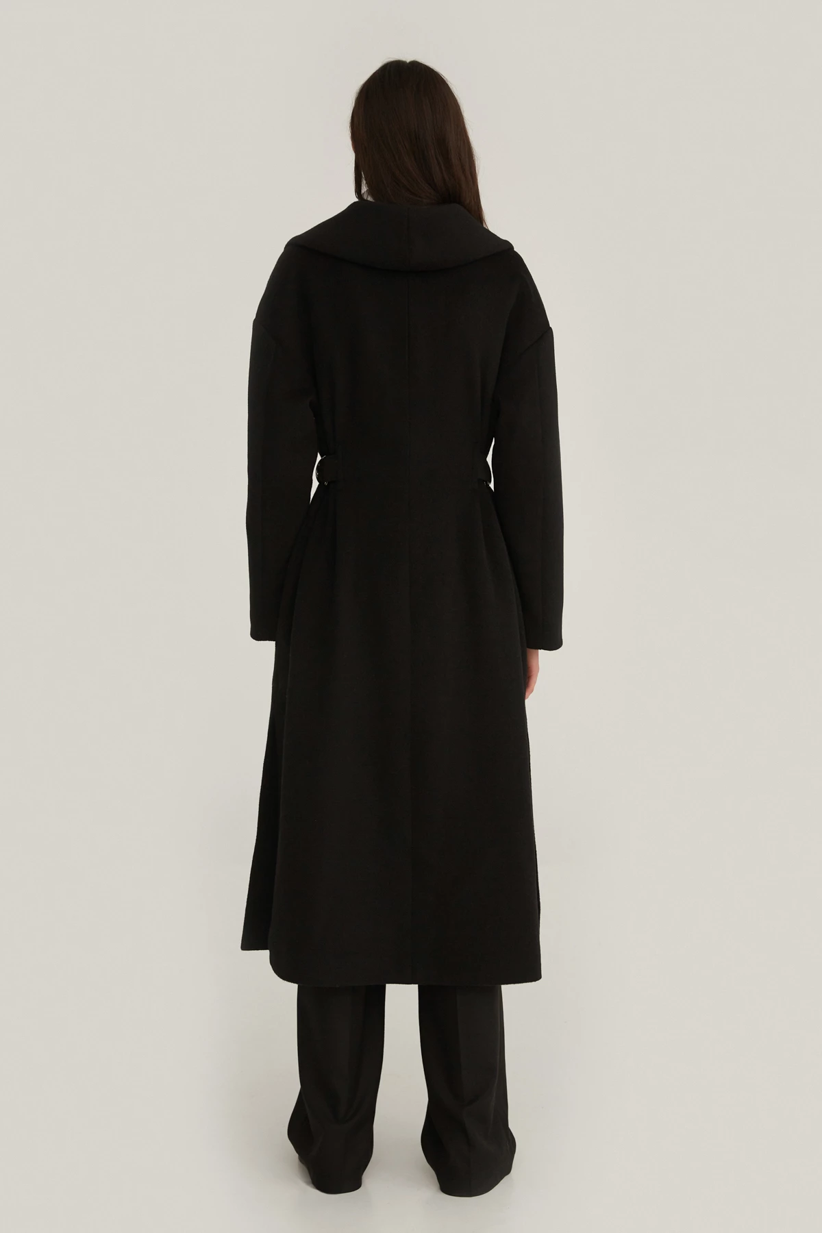 Long black coat with wool, photo 5