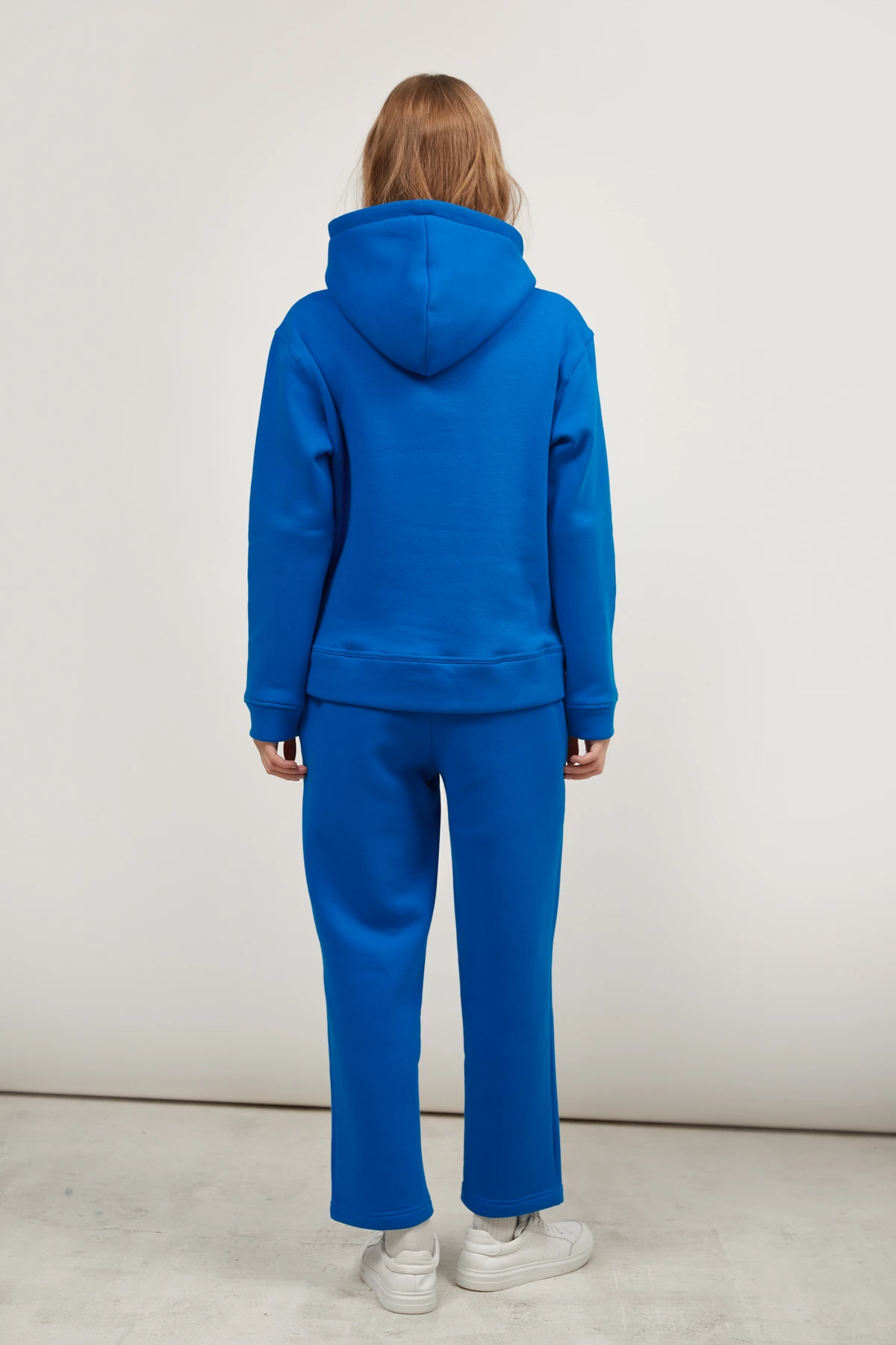 Укорочене худі вільного силуету синього кольору, фото 4