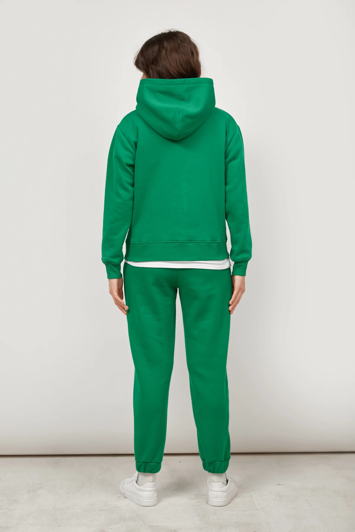 Укорочені зелені трикотажні штани-джогери , фото 3