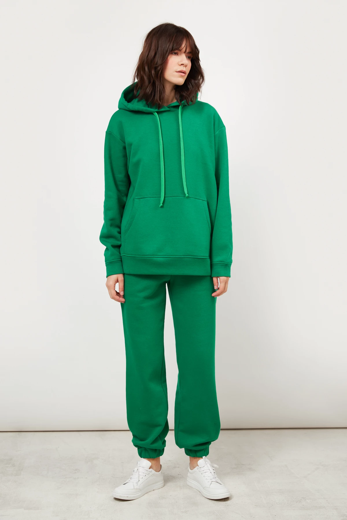 Трикотажні штани-джогери зеленого кольору , фото 2