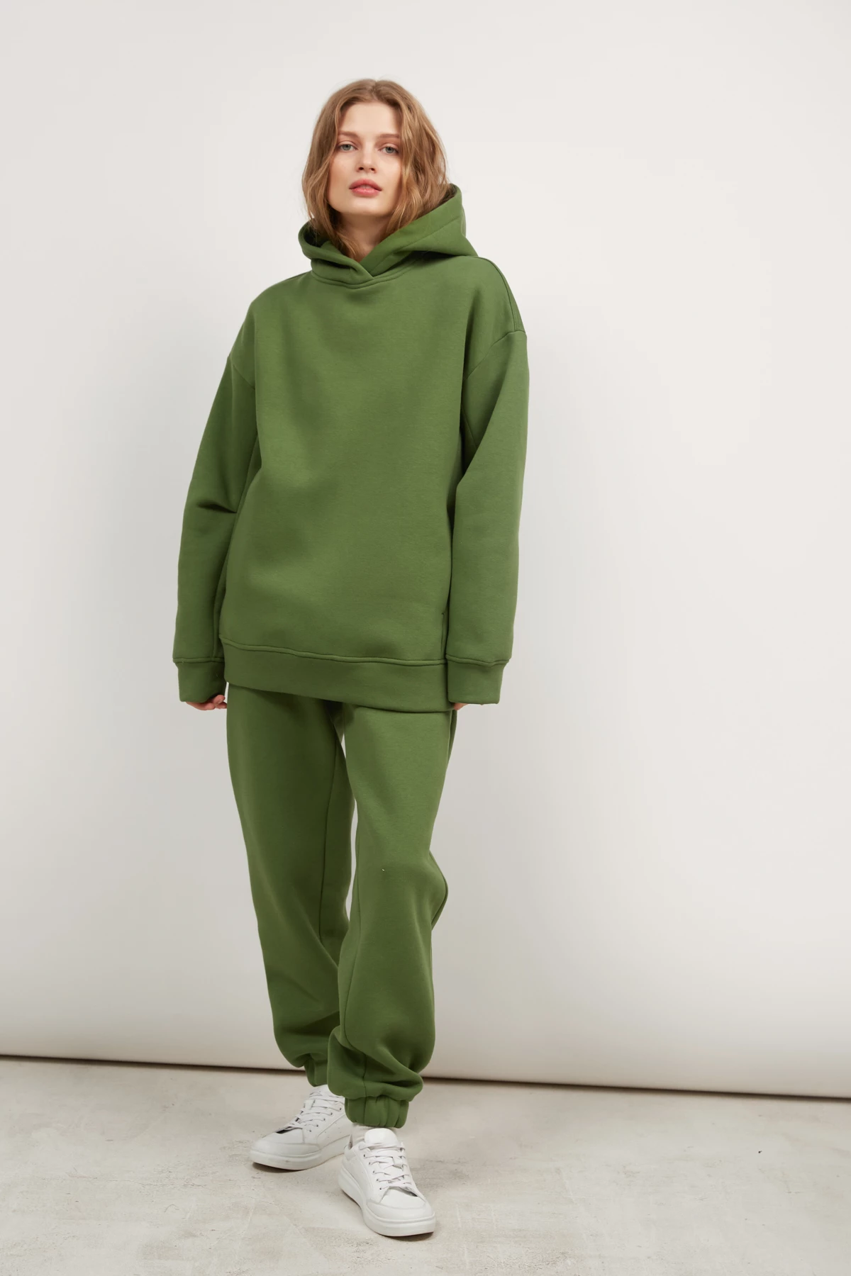 Oversized hoodie - Khaki green - Ladies
