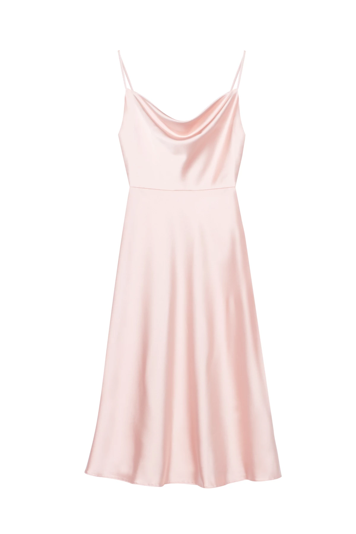 Сукня-комбінація з провисанням в області декольте пудрового кольору, фото 5