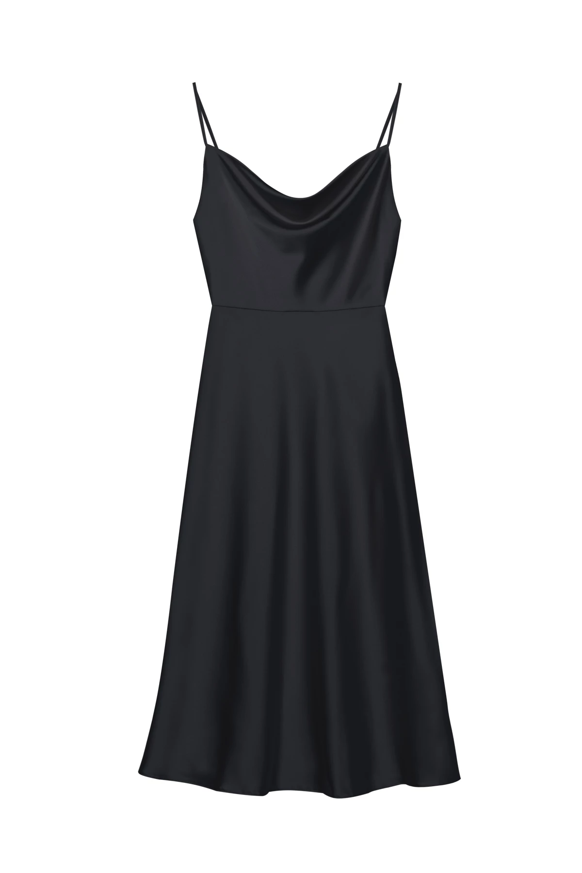 Сукня-комбінація з провисанням в області декольте чорного кольору, фото 4