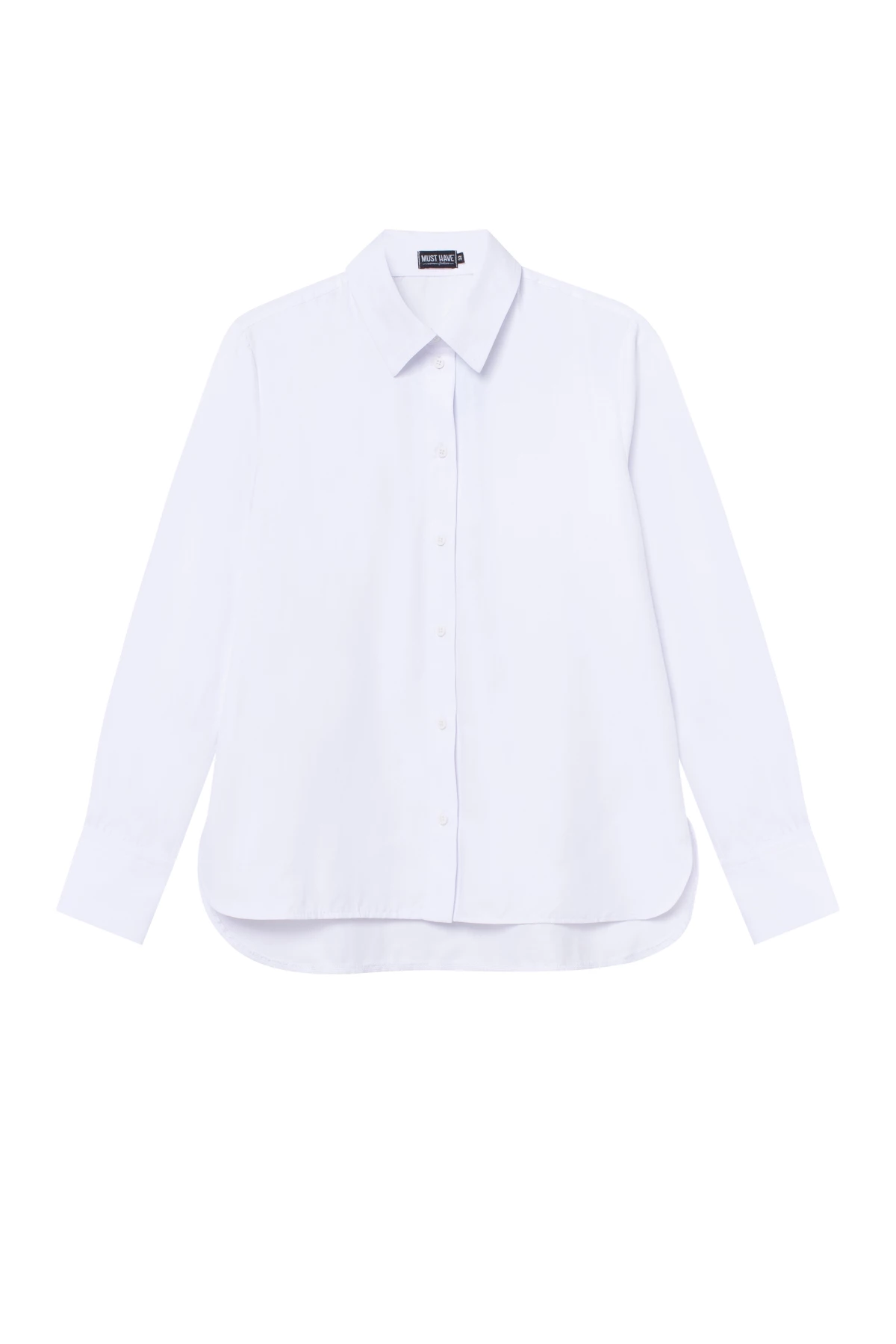 Біла базова сорочка з манжетом з бавовною, фото 6