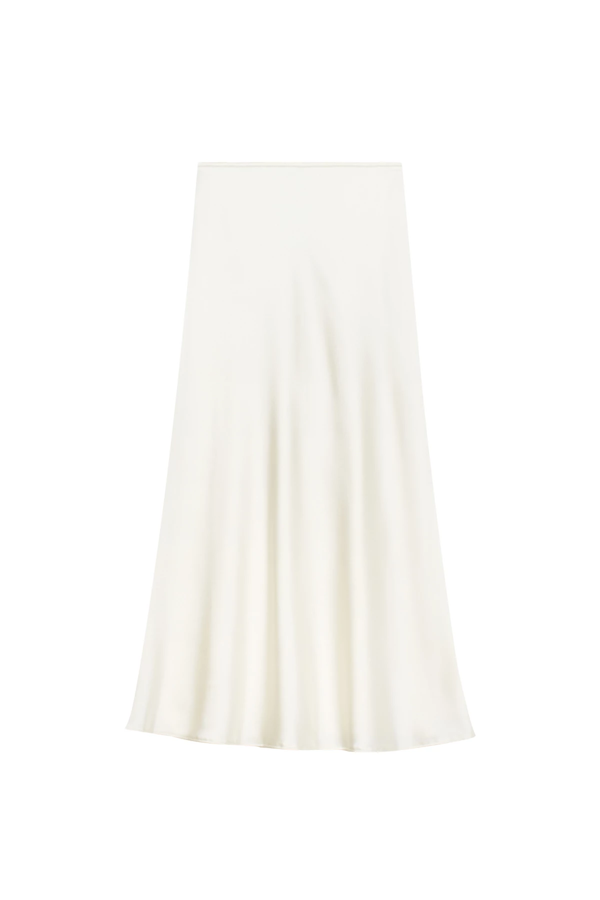 Сатиновая юбка миди молочного цвета, фото 1