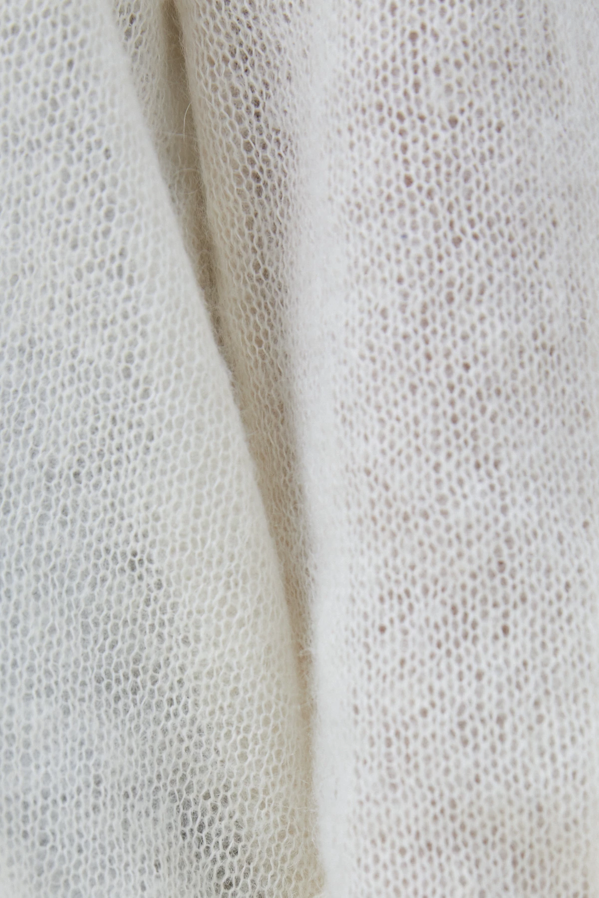 Молочний в’язаний светр з мохером, фото 5