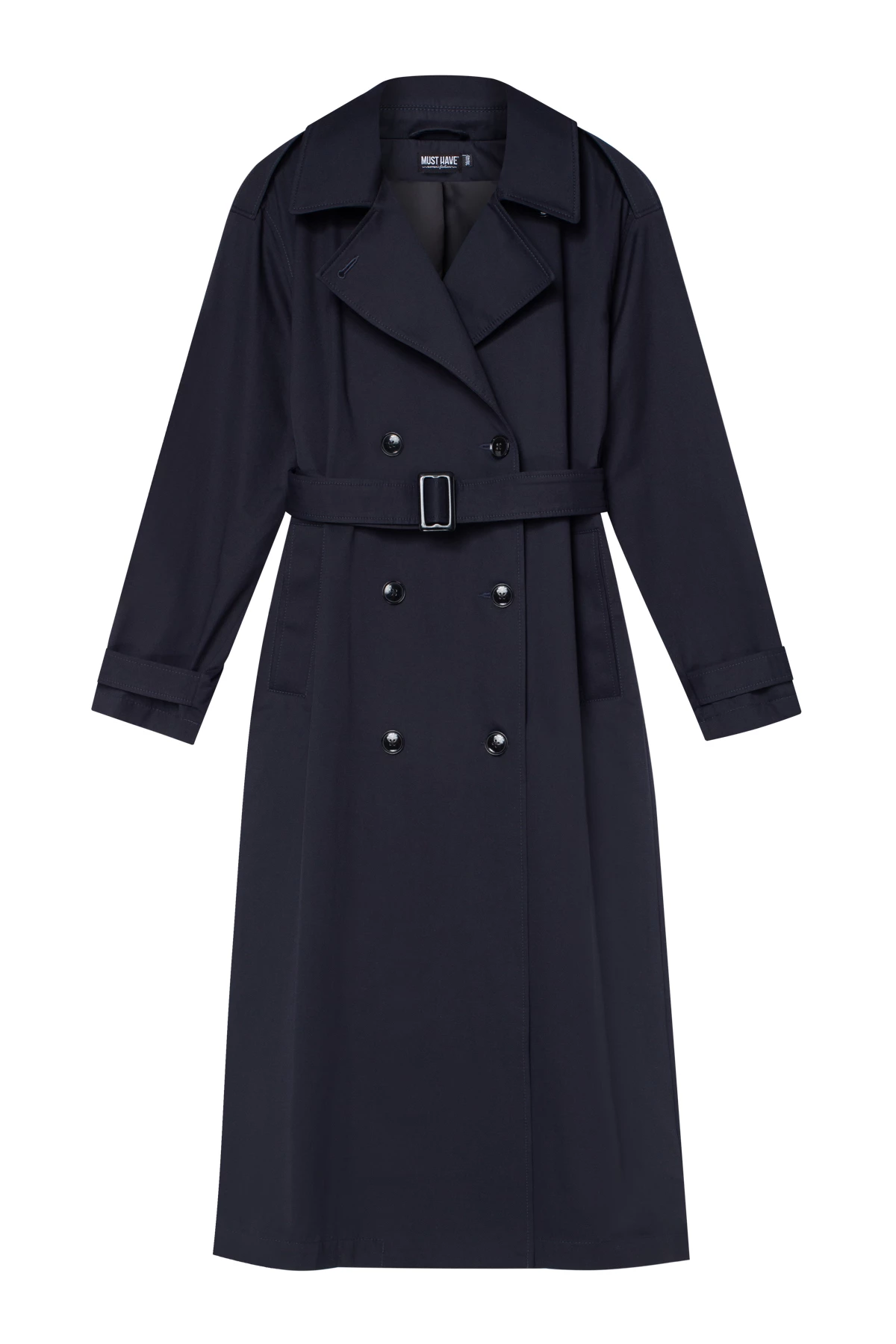 Dark blue water-repellent cotton trench coat, photo 1