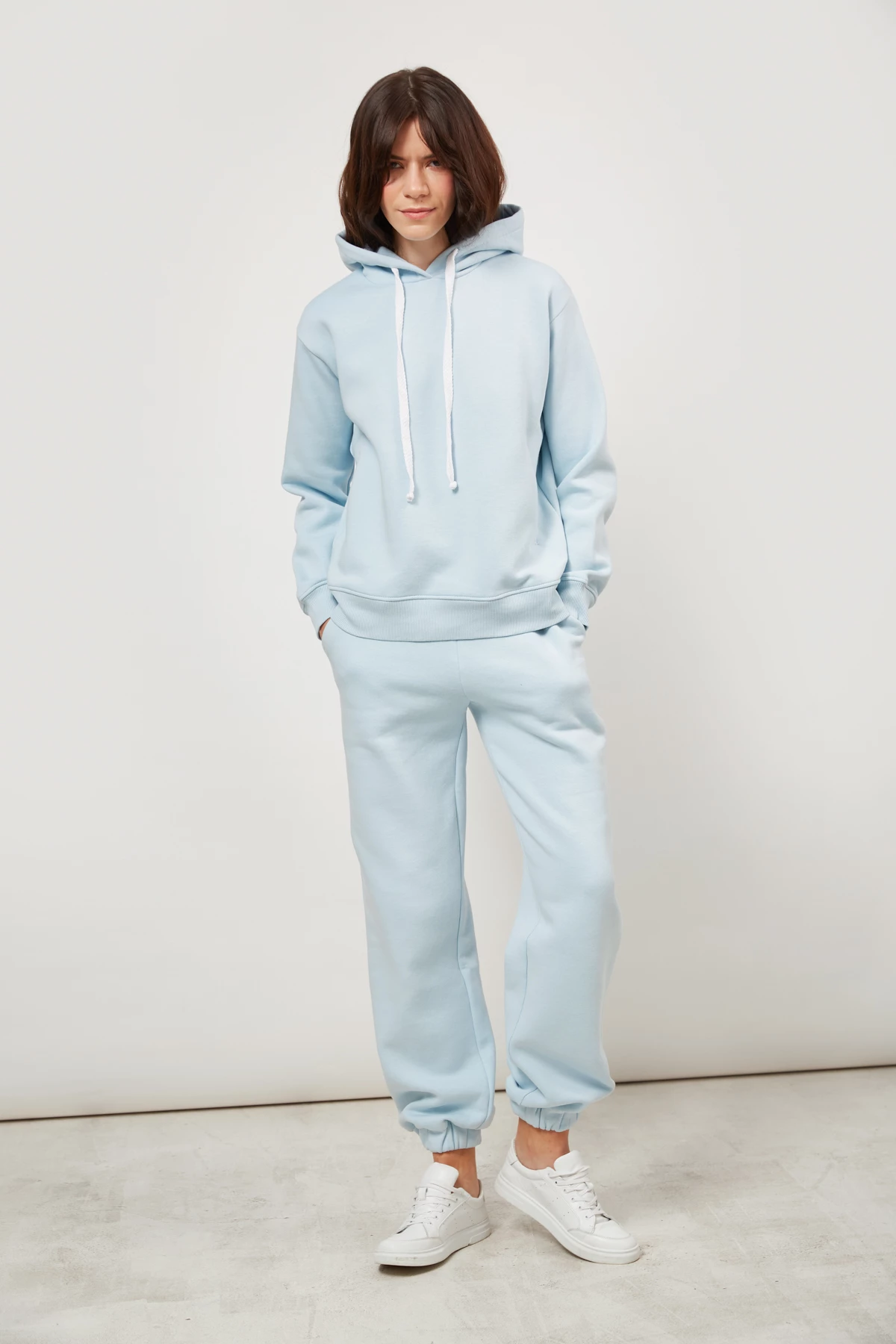 Sky blue jersey cropped joggers, photo 3