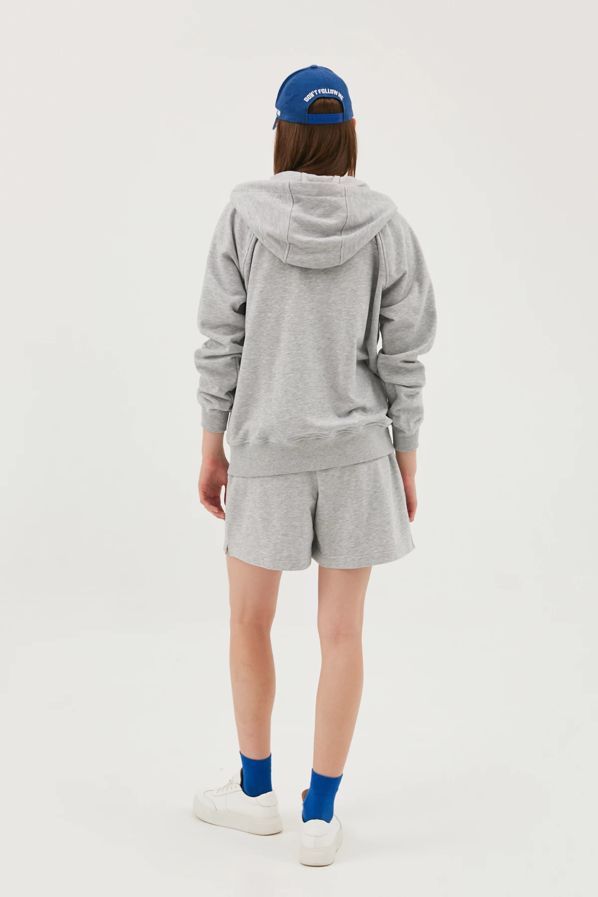 Grey melange zip jersey hoodie, photo 5