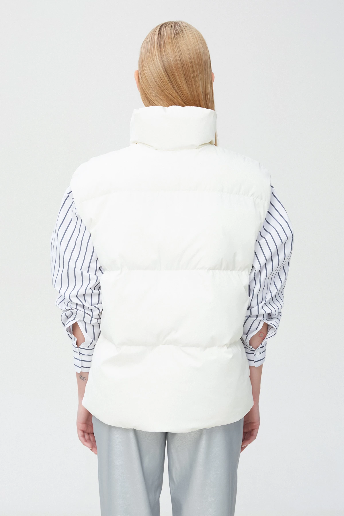 Milky quilted padded vest, photo 6