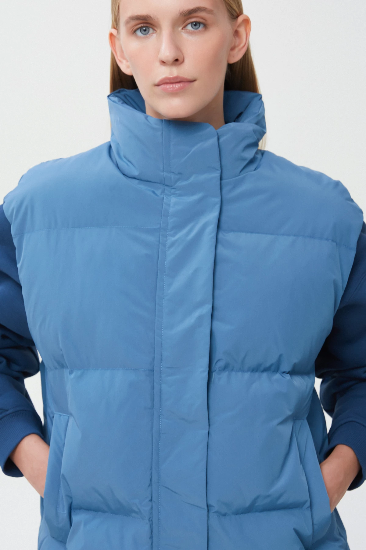 Navy blue quilted padded vest, photo 6