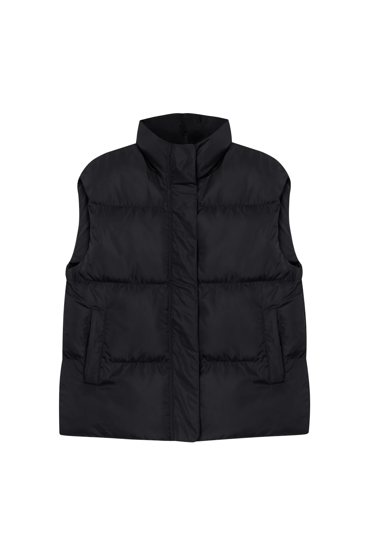 Black quilted padded vest, photo 7